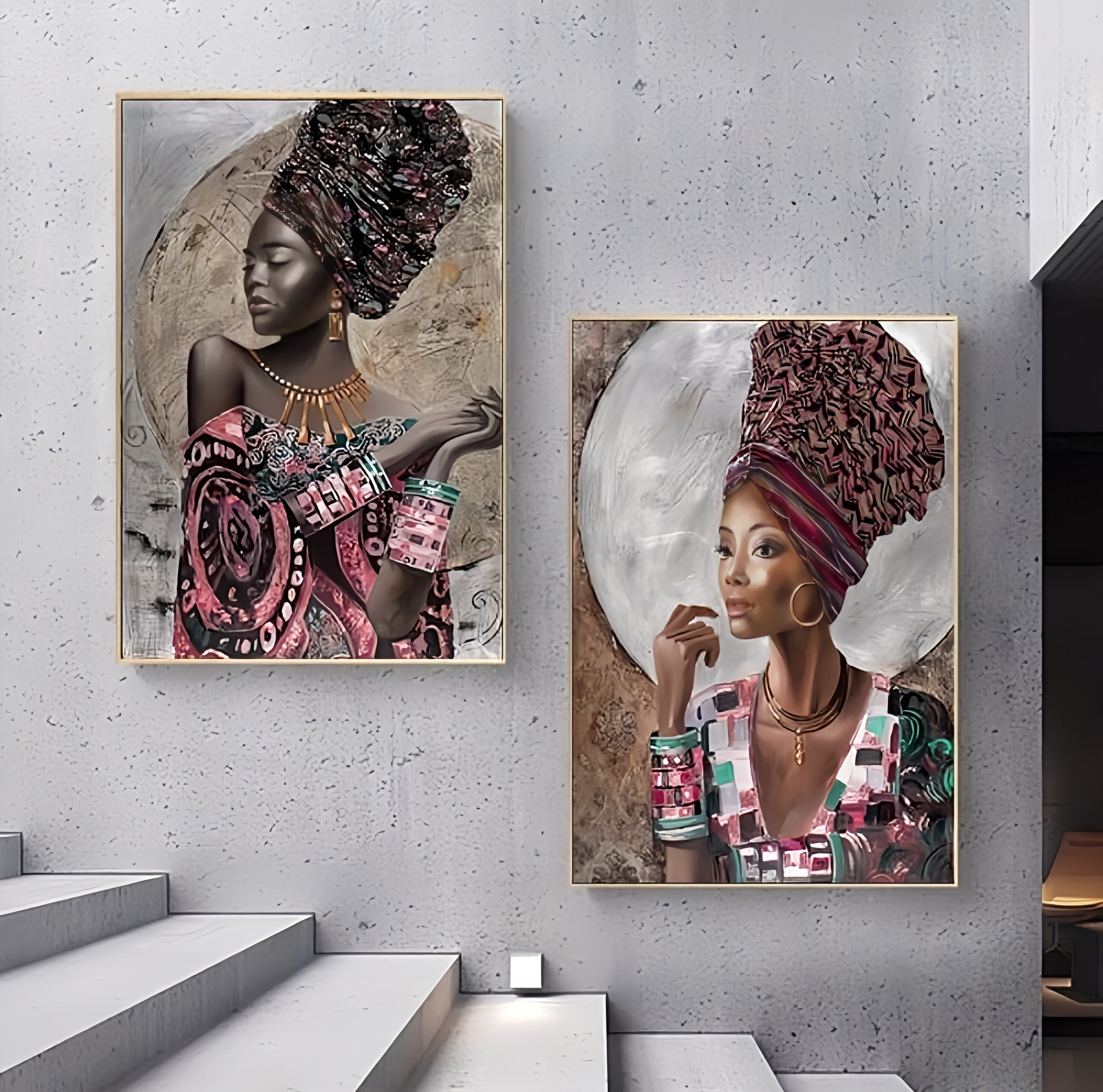 African Woman On Canvas