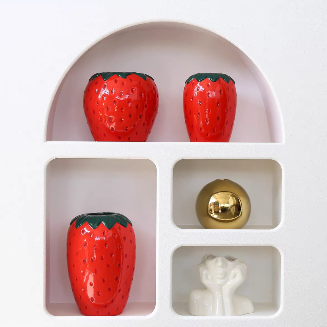 Strawberries table vase