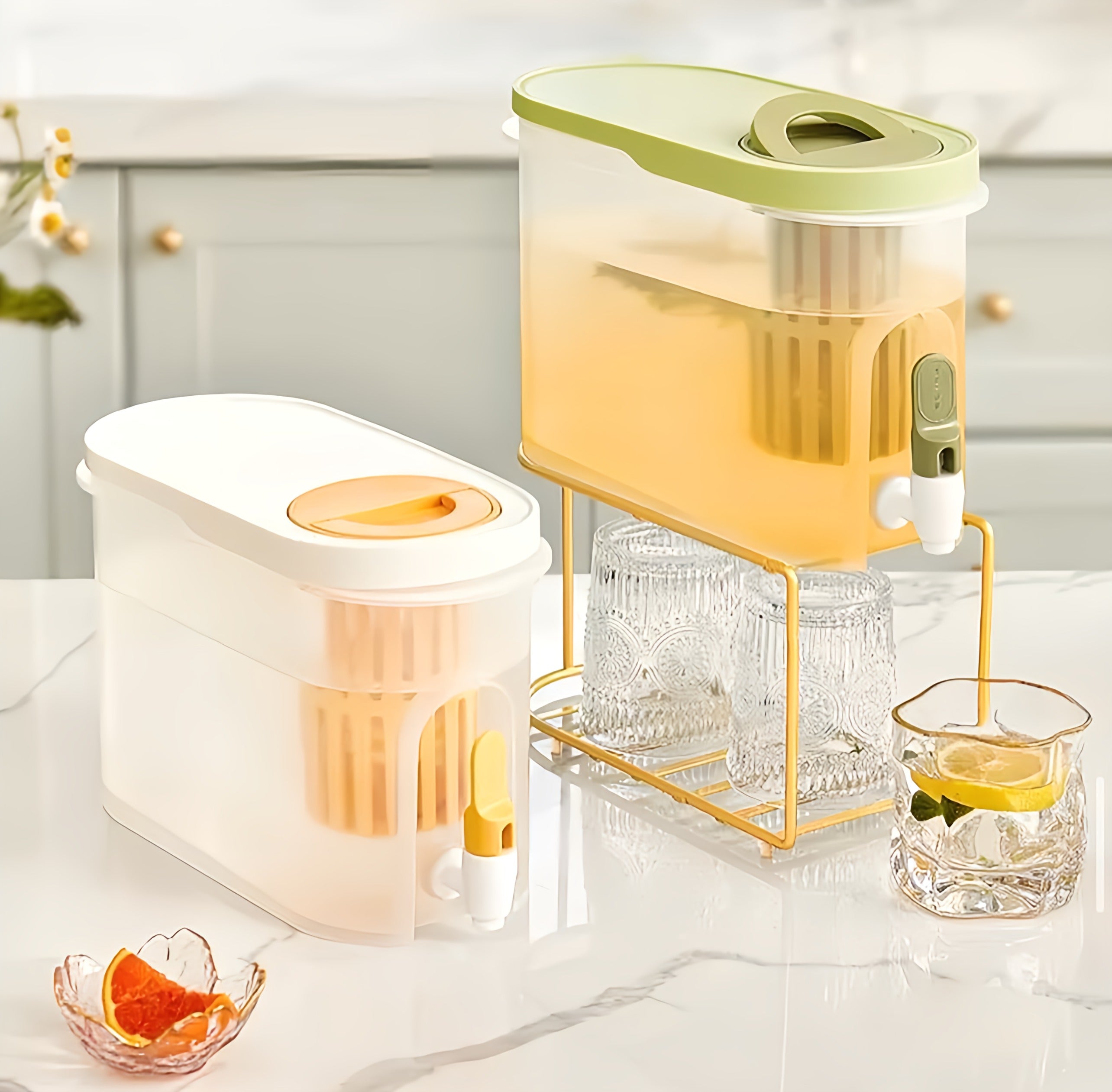 Water Pitcher With Tap Cups Holder