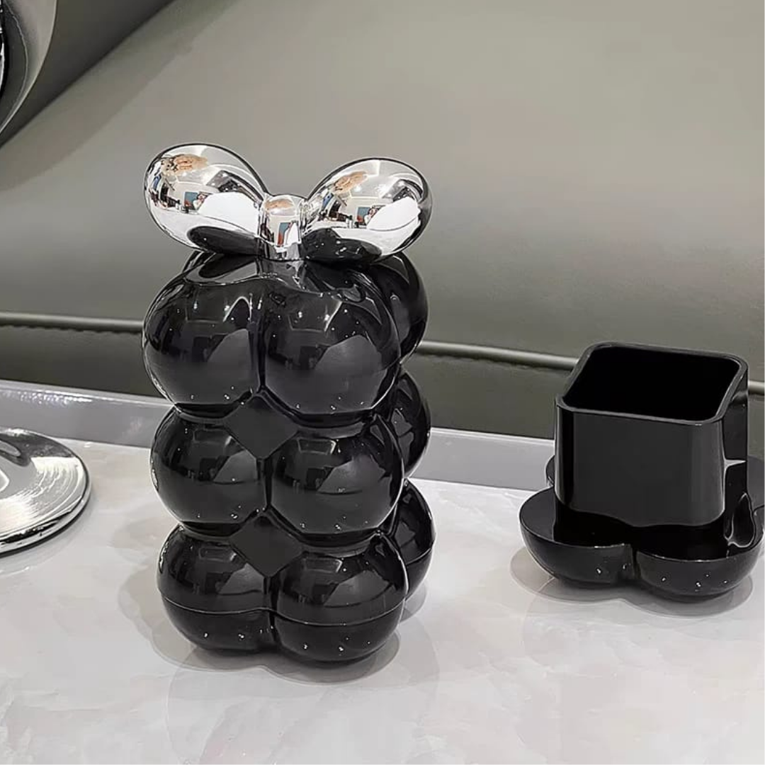 Bow toothpick and cotton swab holder