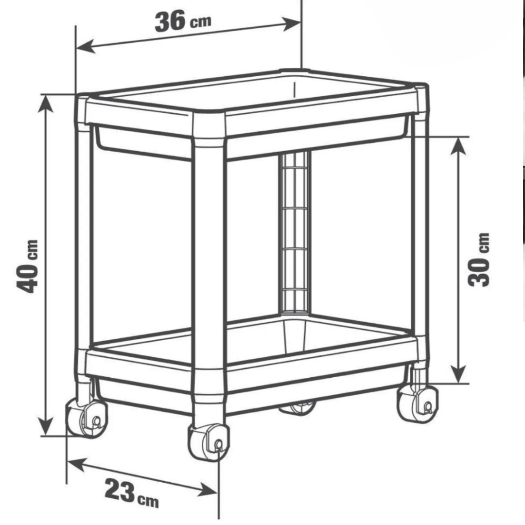 2 Tier Wheeled Organizer Kitchen Shelf