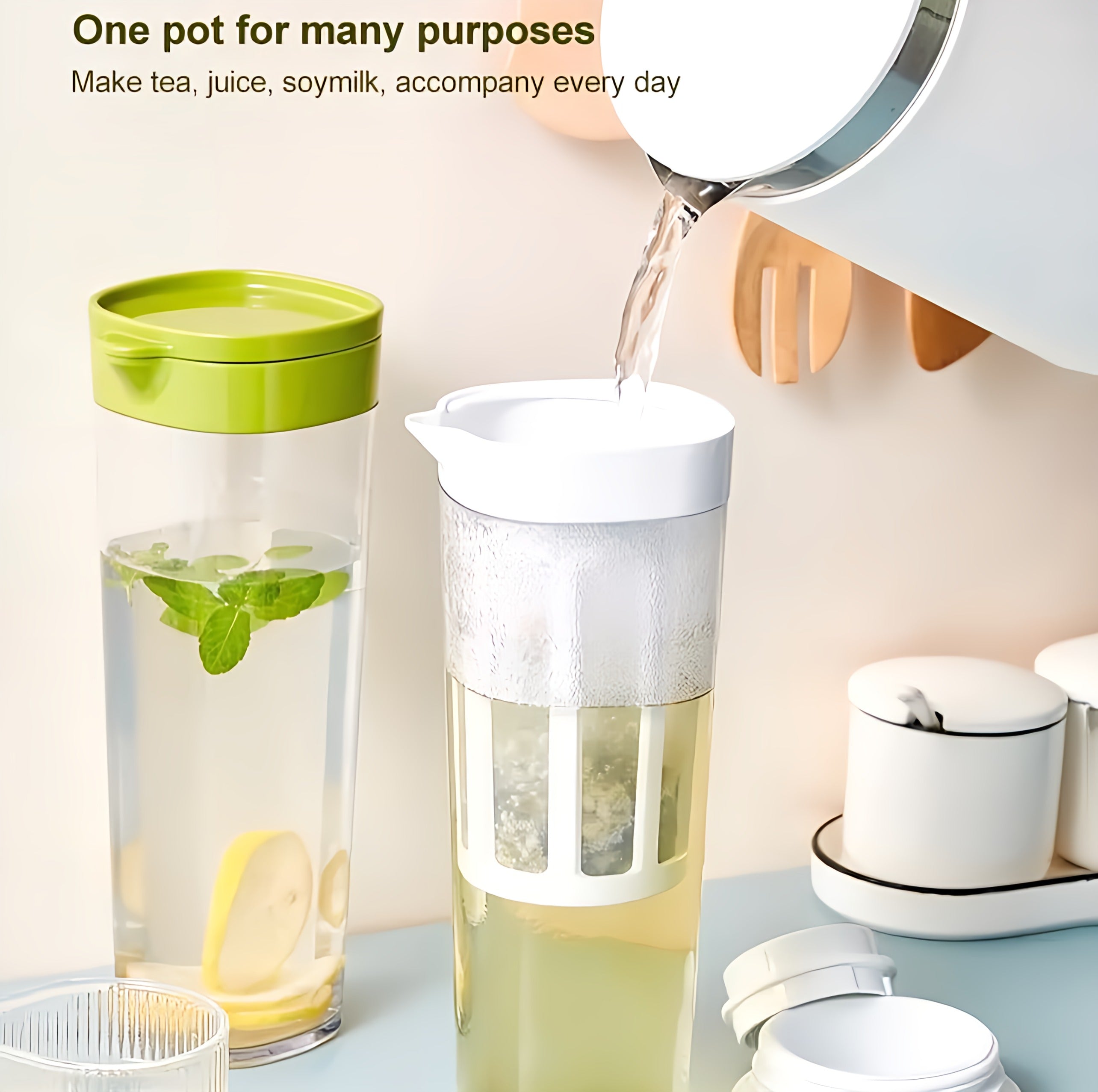 Beverage jug plastic pitcher.