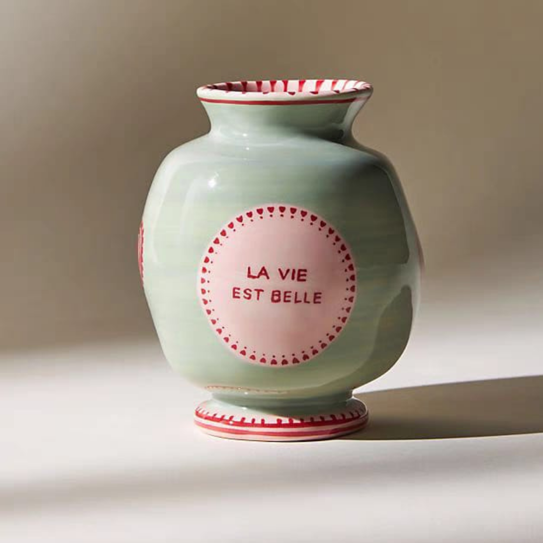 Cheri la vie est belle table vase