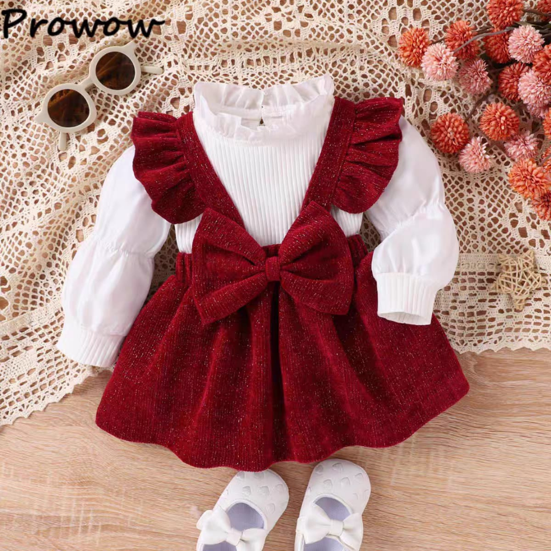 Christmas baby girl dress set