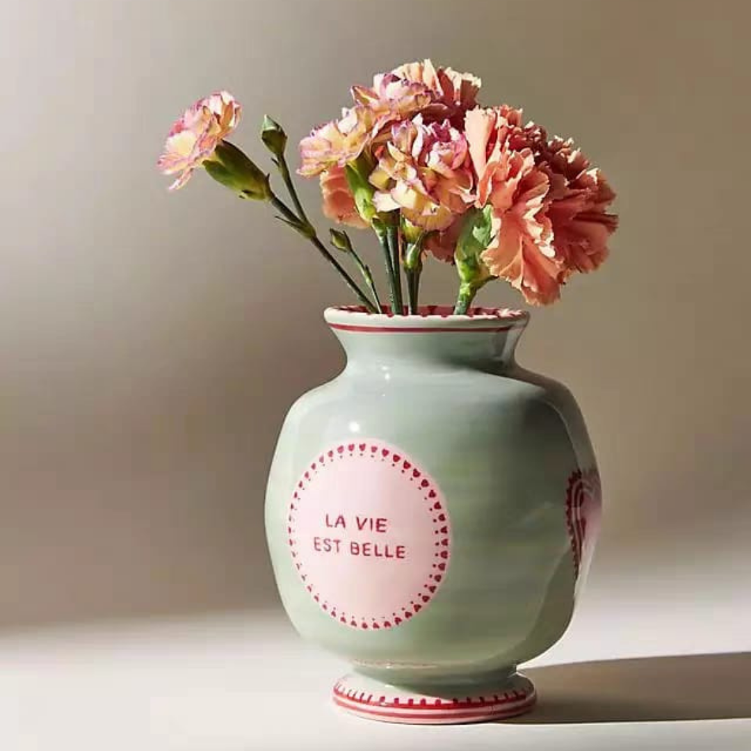 Cheri la vie est belle table vase