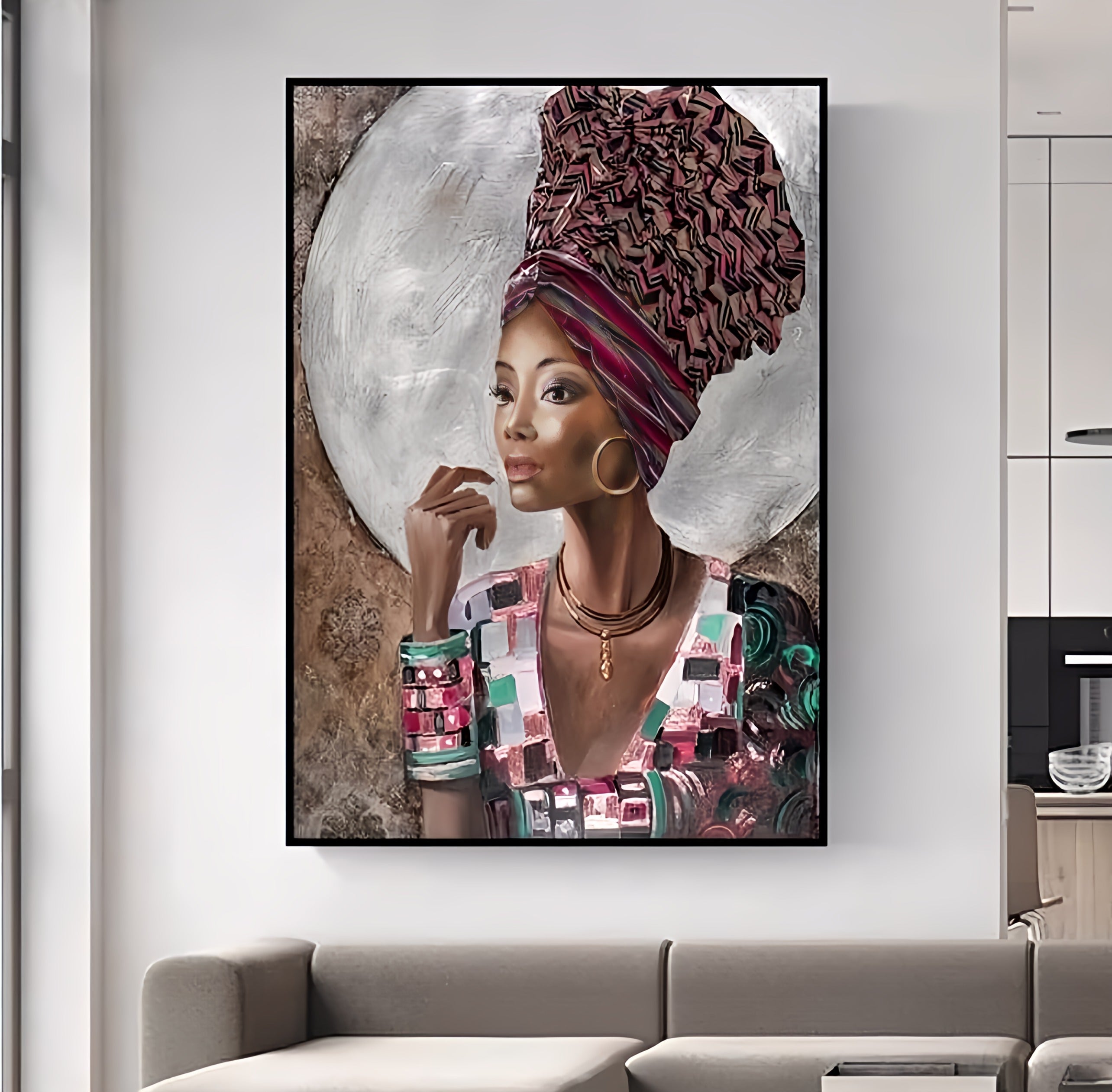 African Woman On Canvas