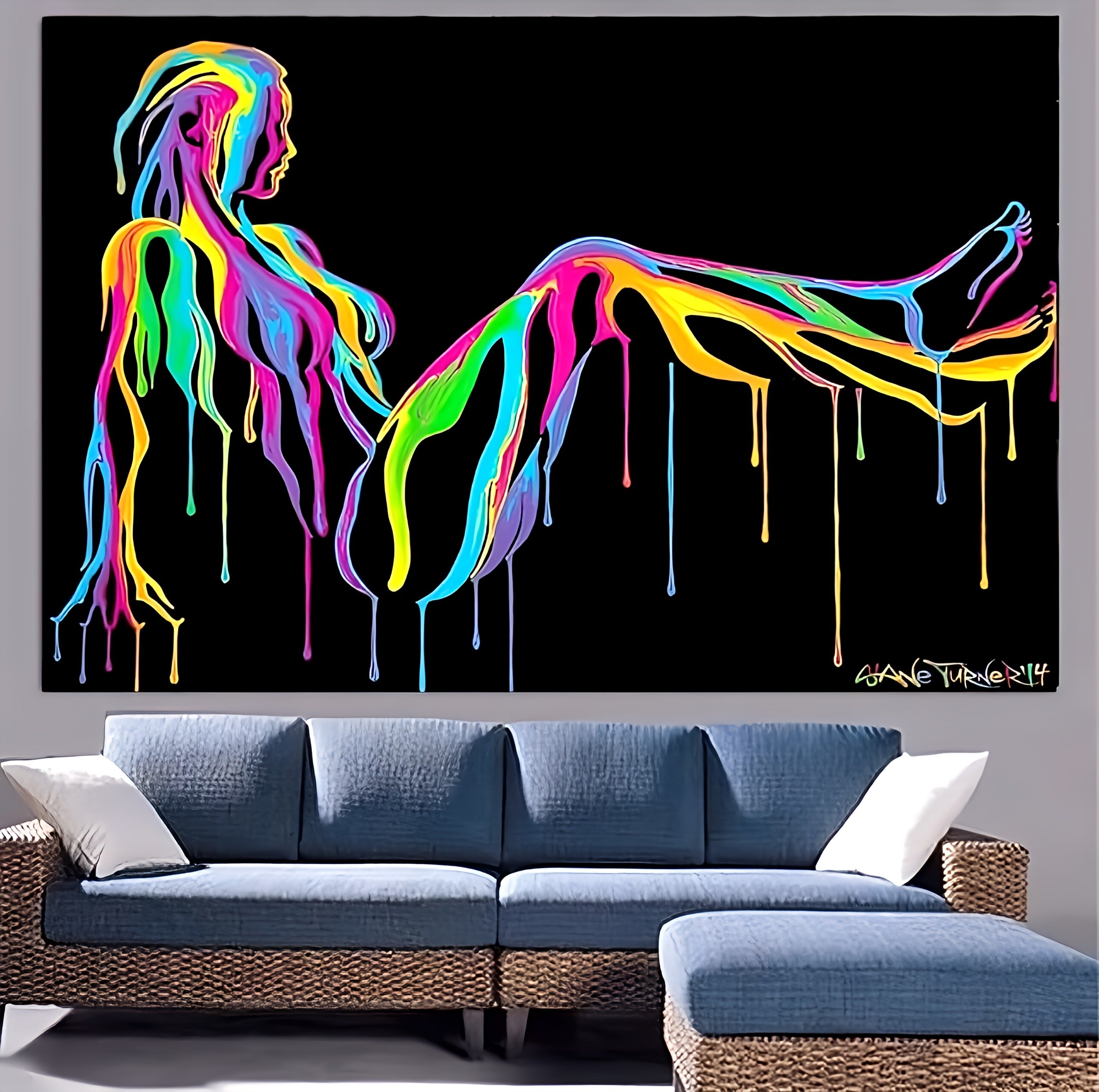 Colorful Melted Figure Canvas