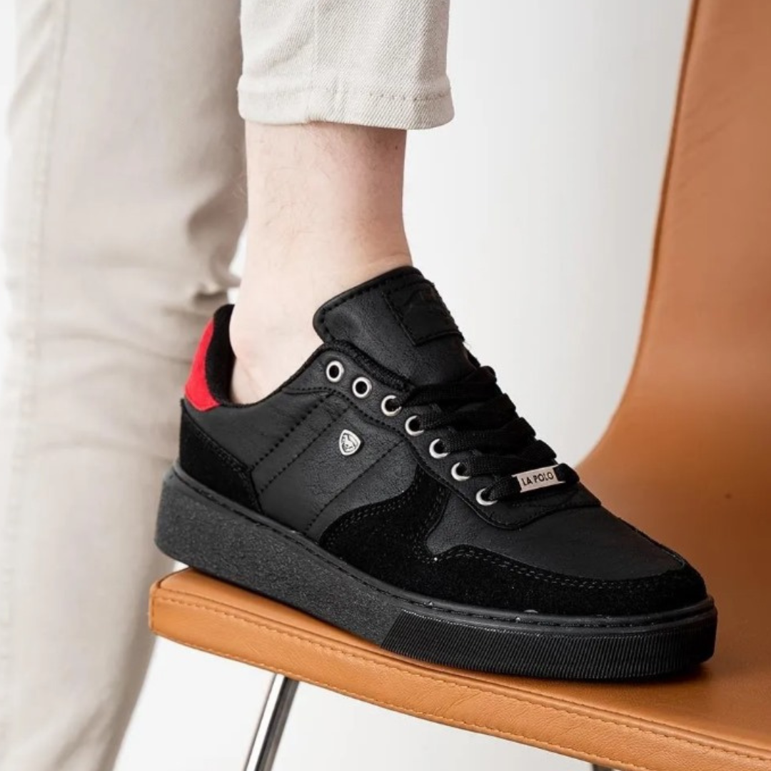 Black Red Color Men's Casual Shoes