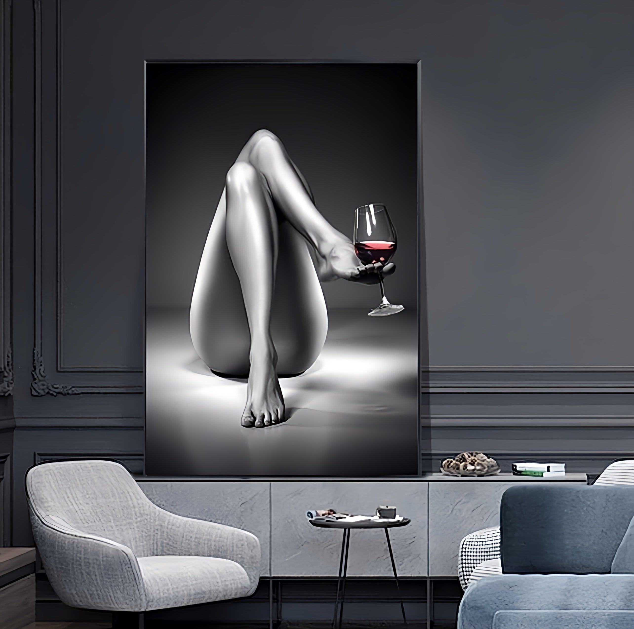 Woman & Wine Glass painting