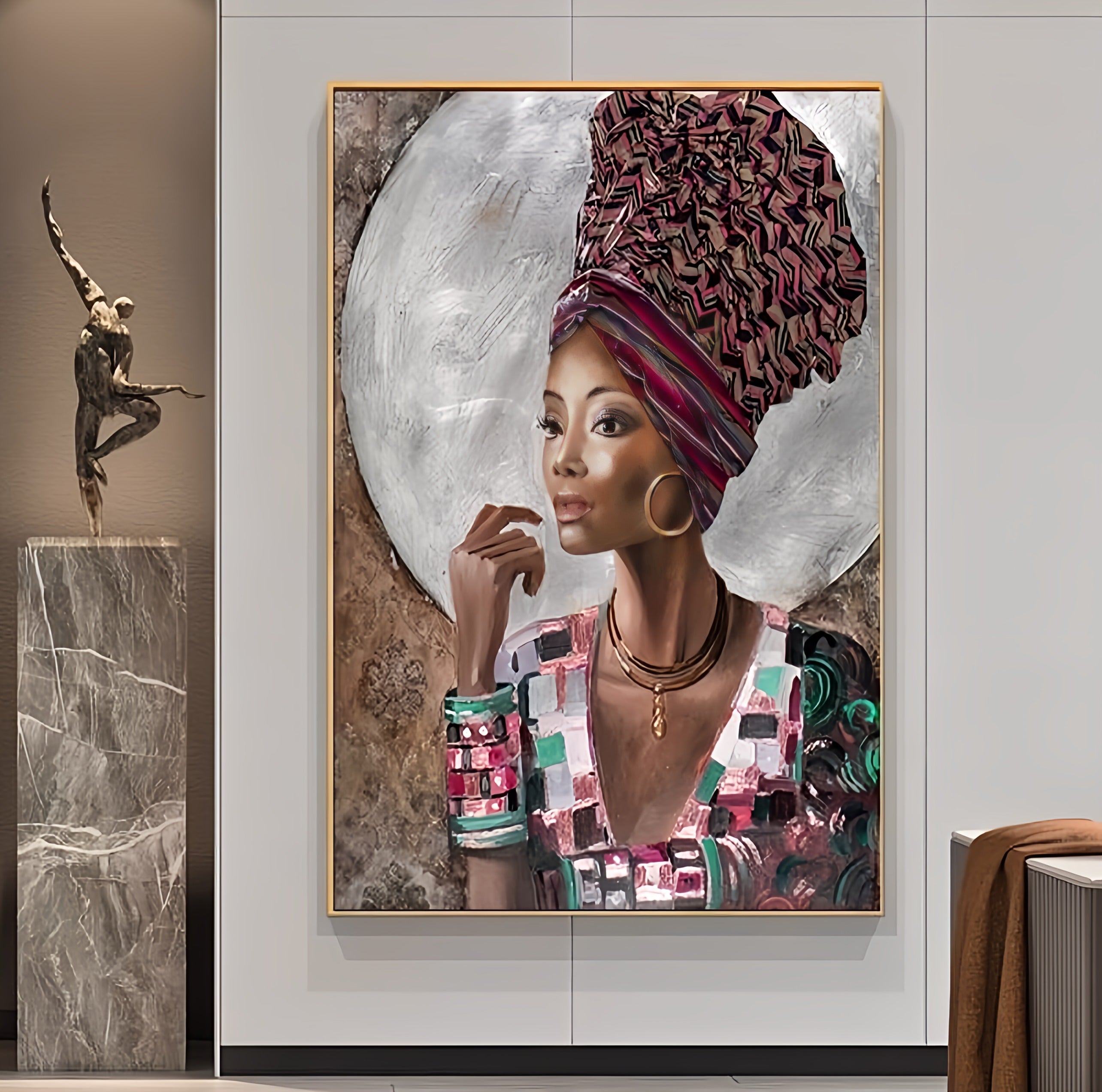 African Woman On Canvas