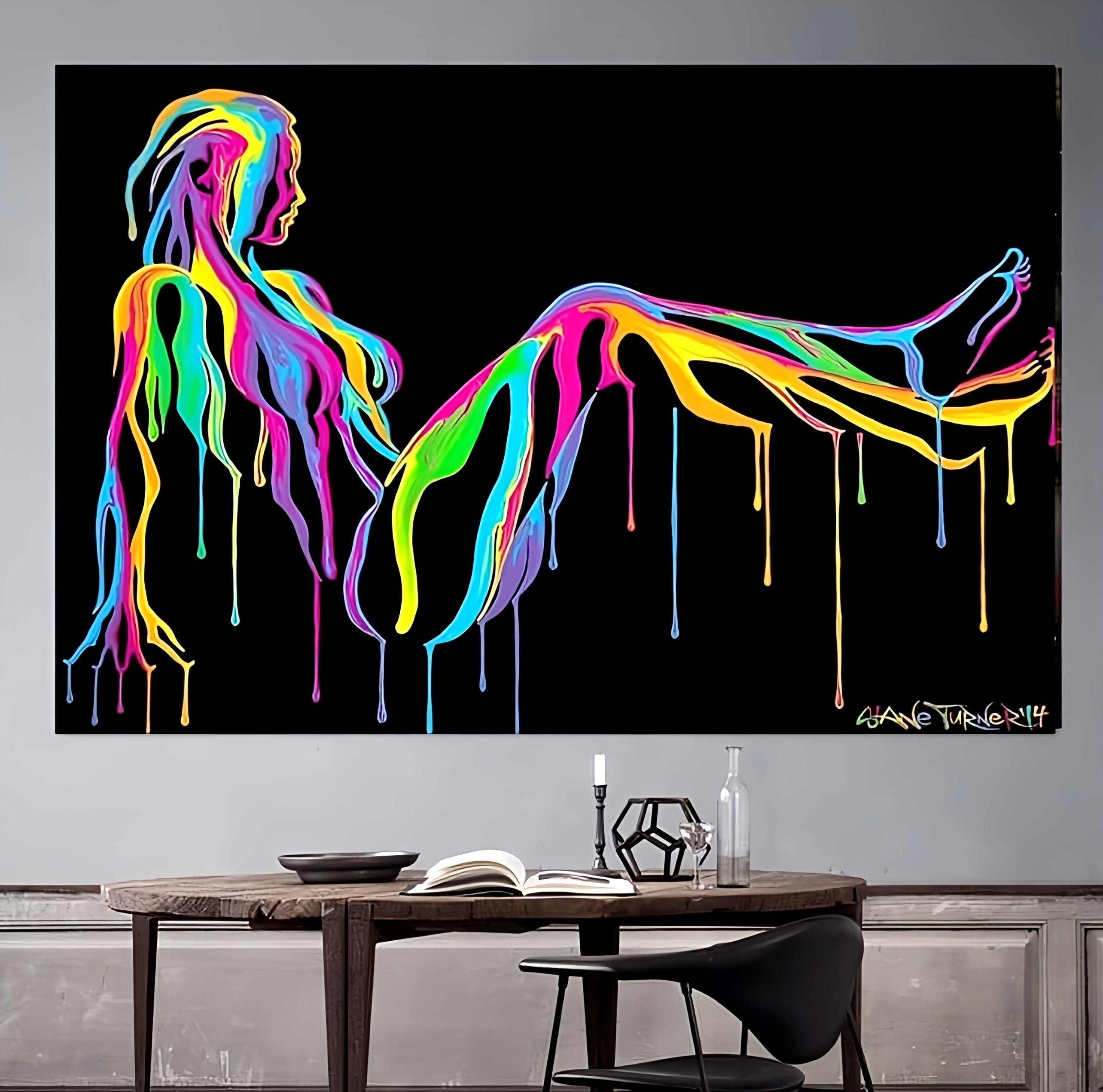 Colorful Melted Figure Canvas