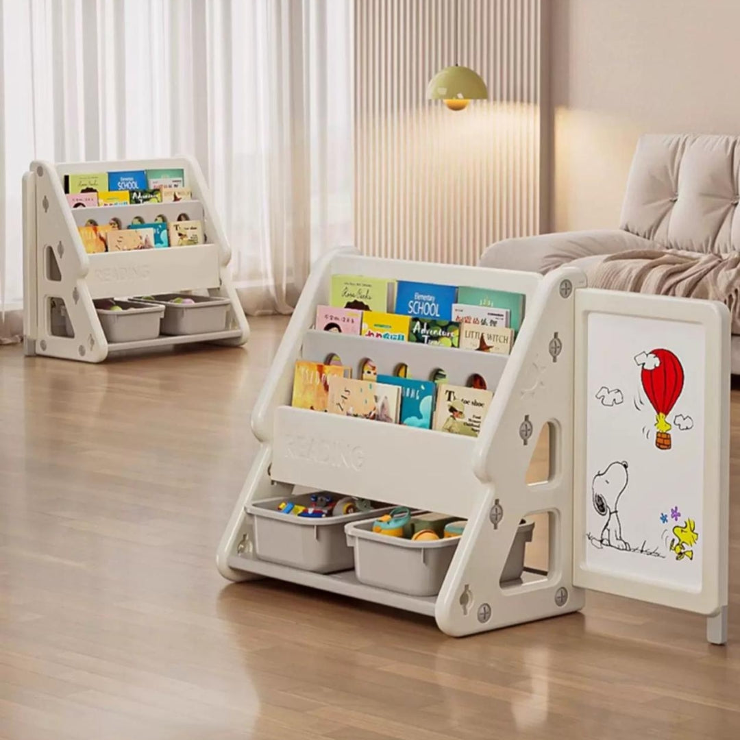 Toys and books organizer with board
