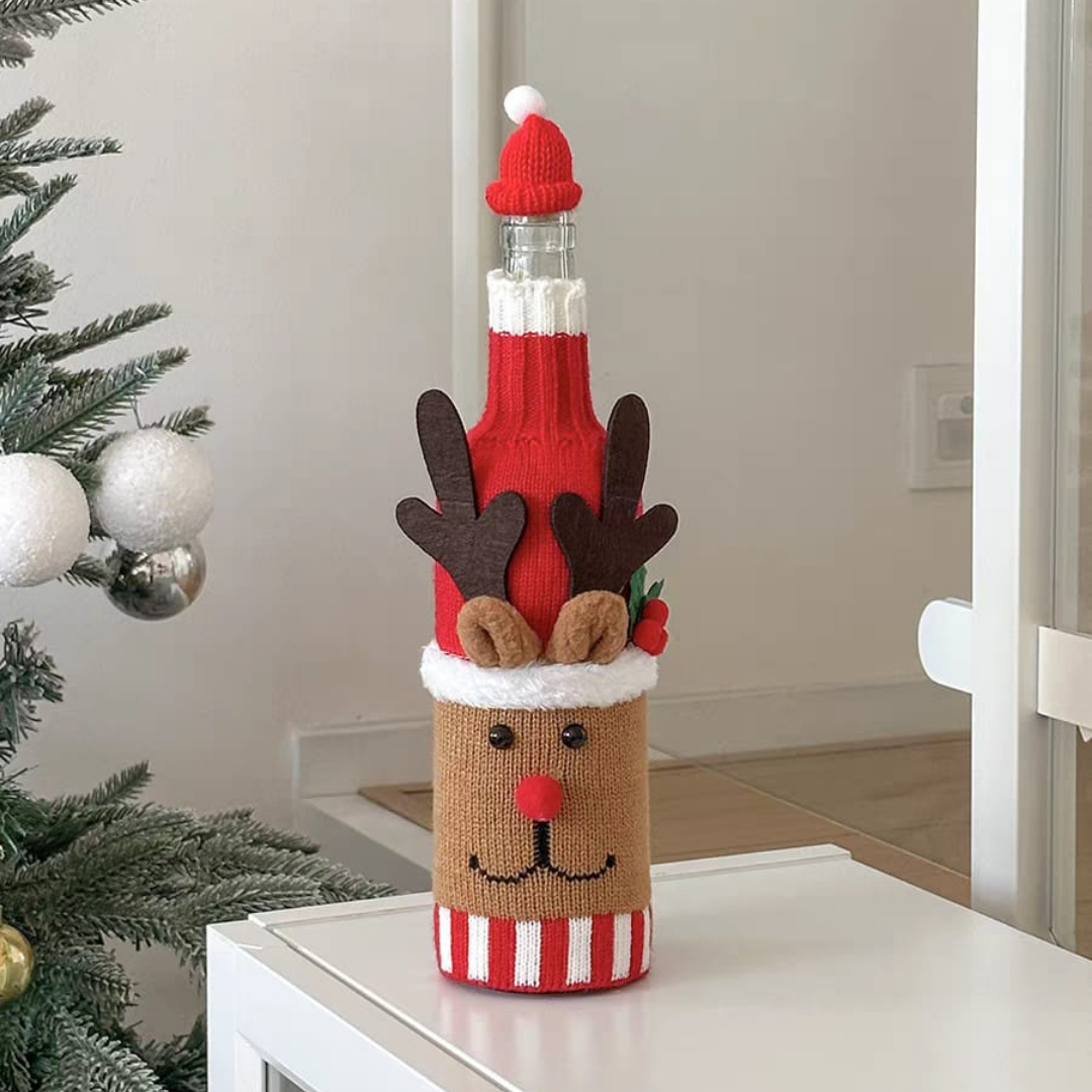 Christmas wine bottle cover