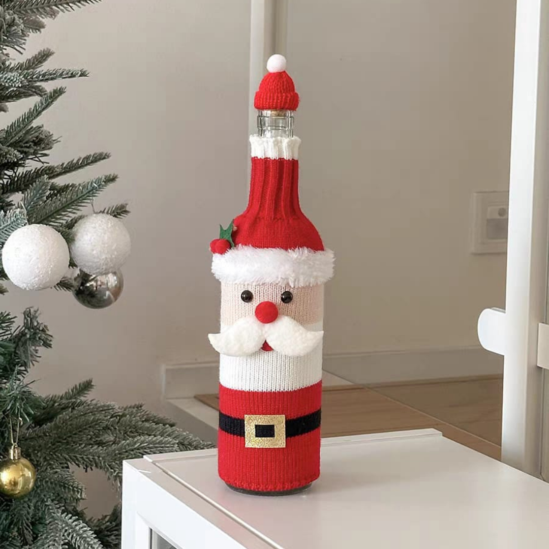 Christmas wine bottle cover