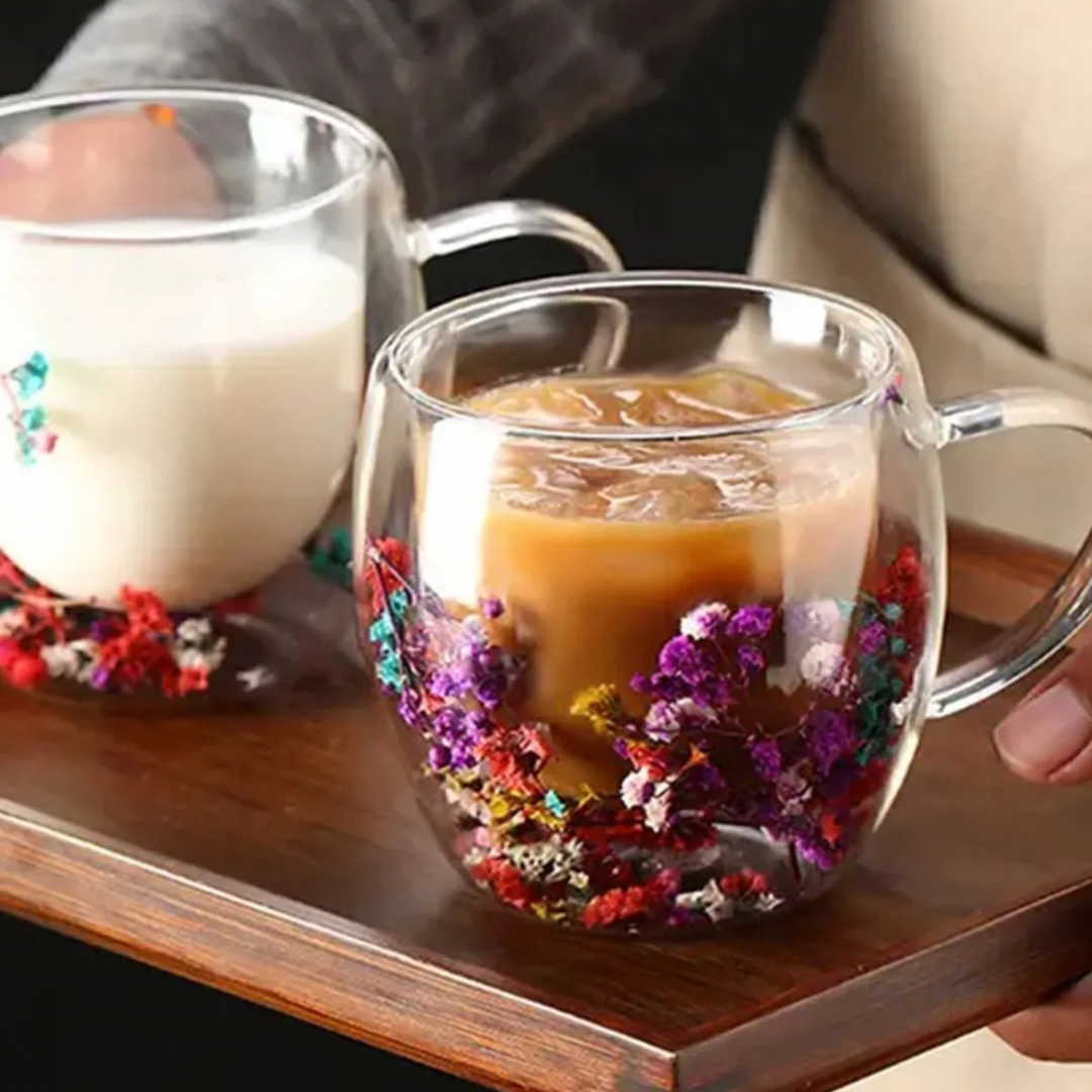Floral Glass Mug