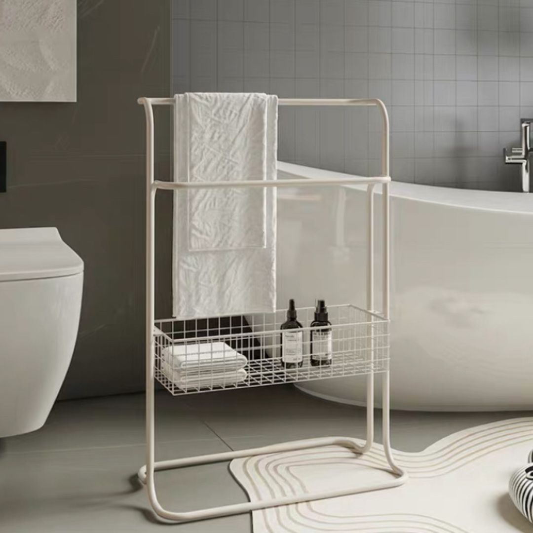 Bathroom Towel Rack With Basket