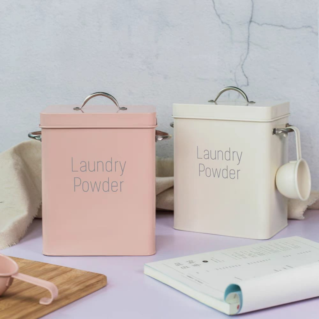Laundry powder storage box