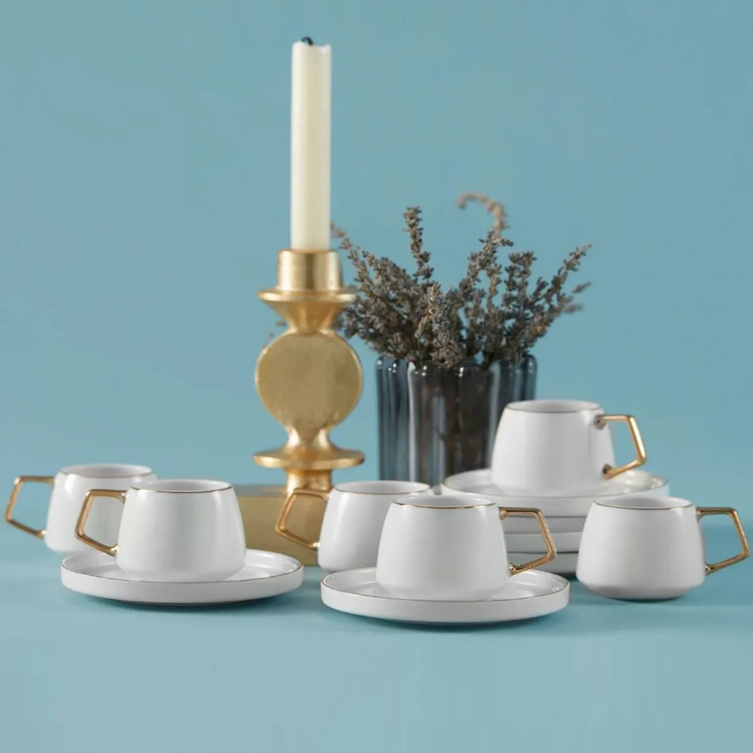 Luxurious coffee gold set