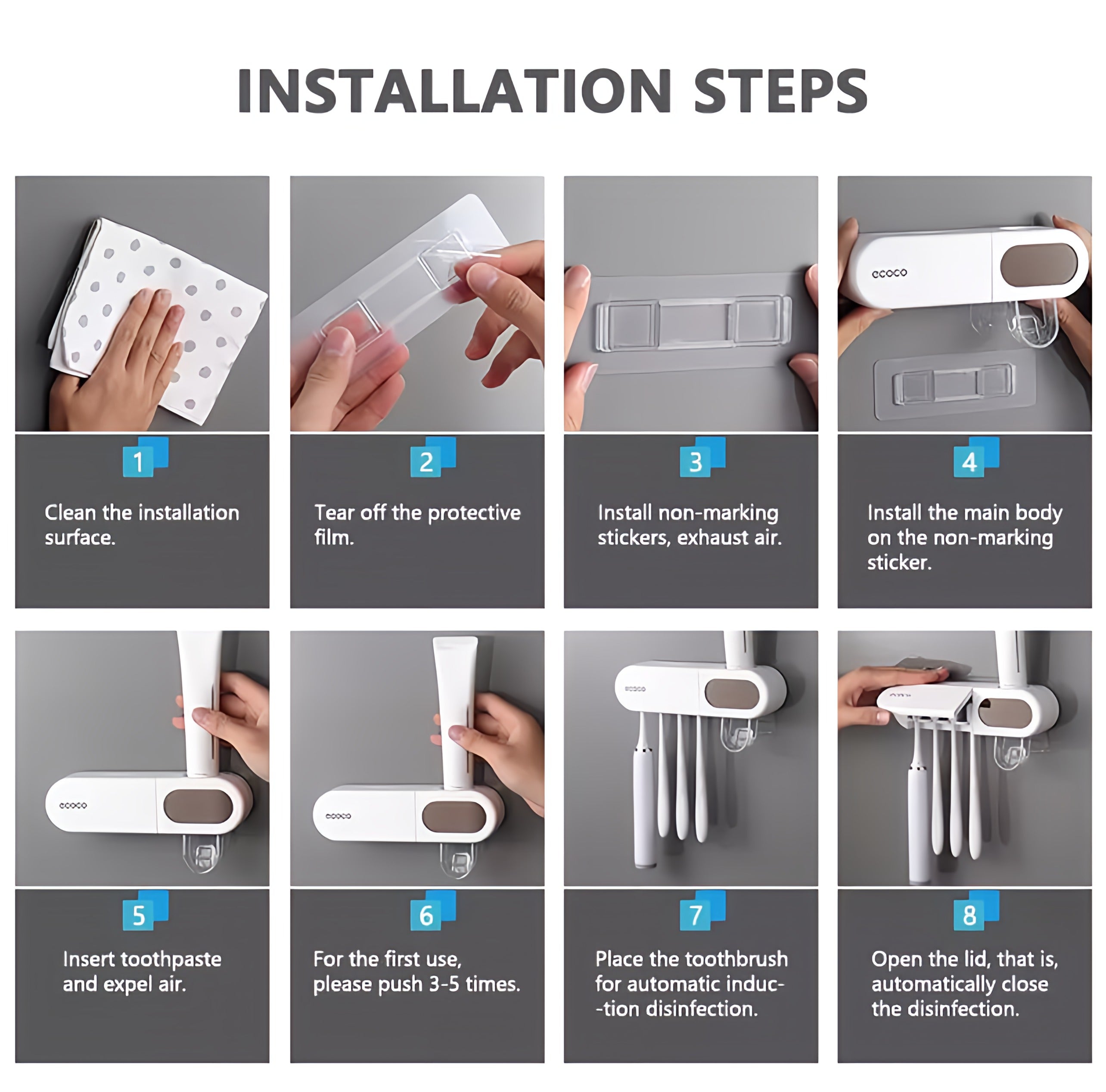 Ecoco UV Sterilization Toothpaste Dispenser