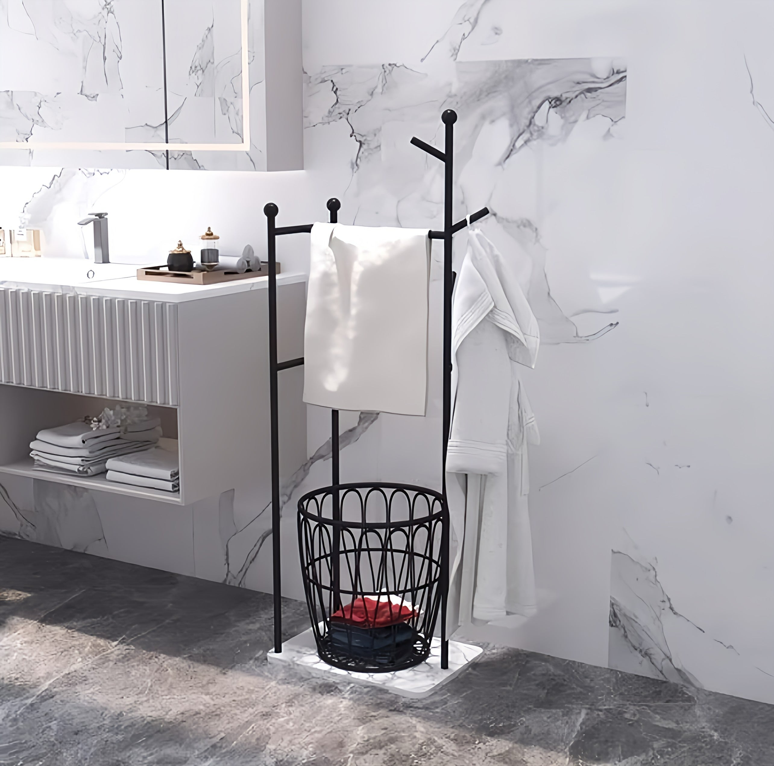 Towel Holder & Basket