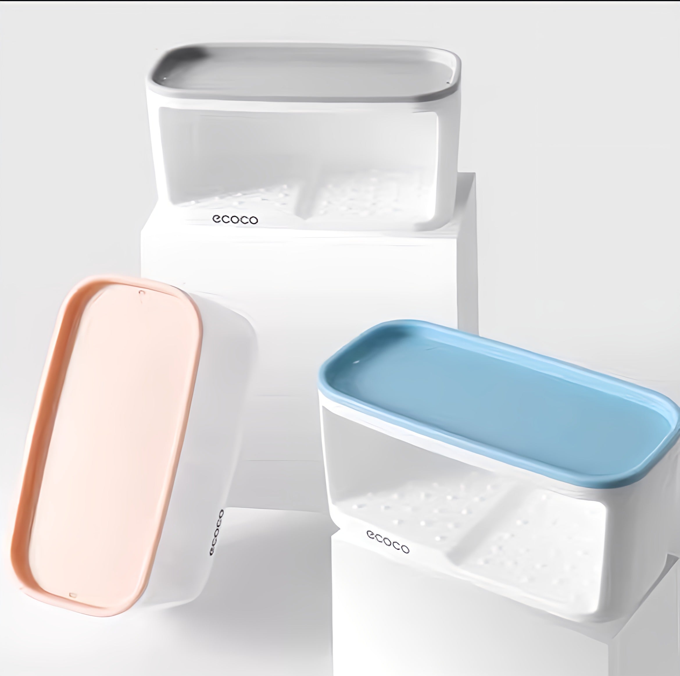 Ecoco Shelf Soap Sponge Holder with Towel Hanger