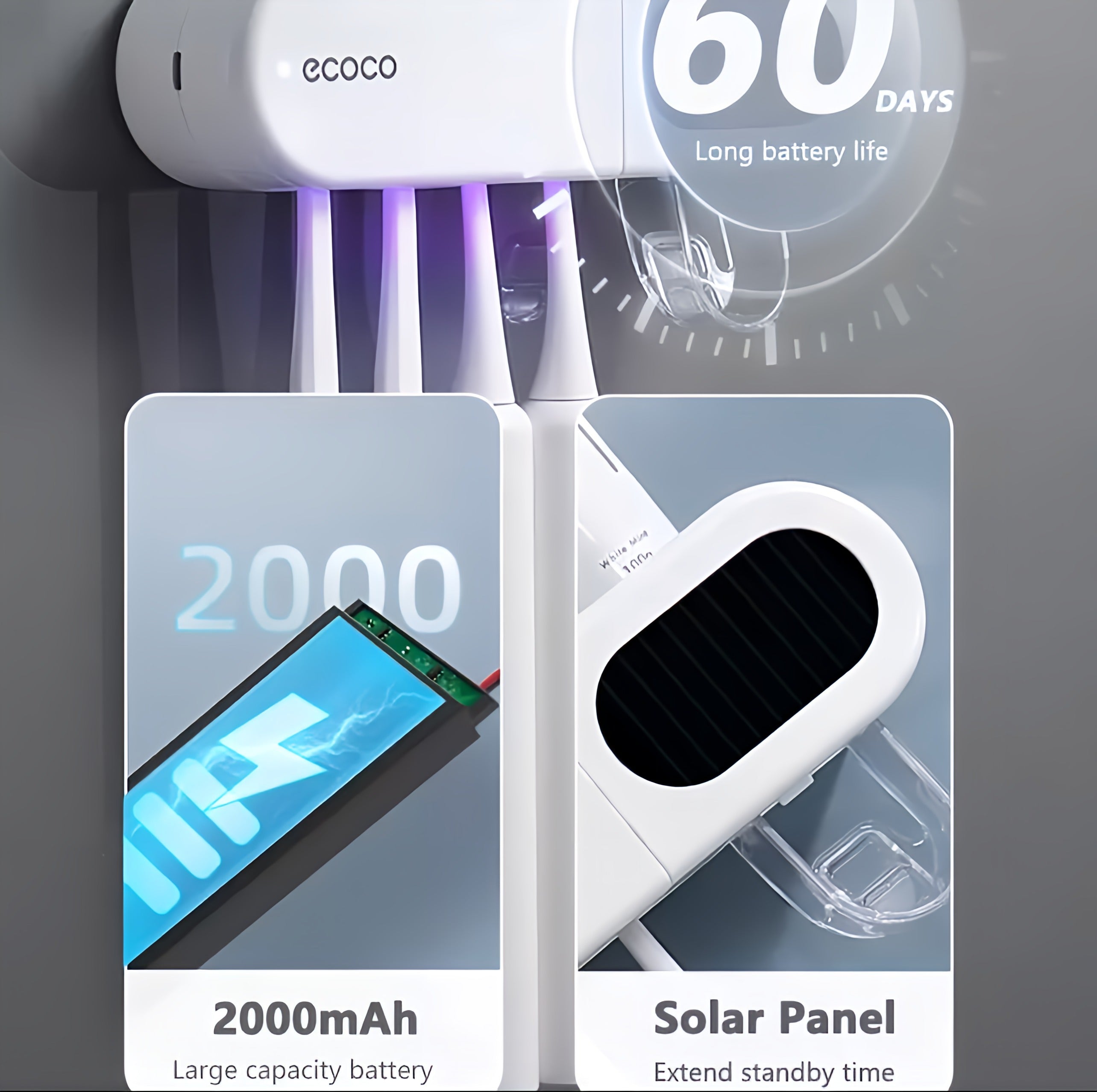 Ecoco UV Sterilization Toothpaste Dispenser