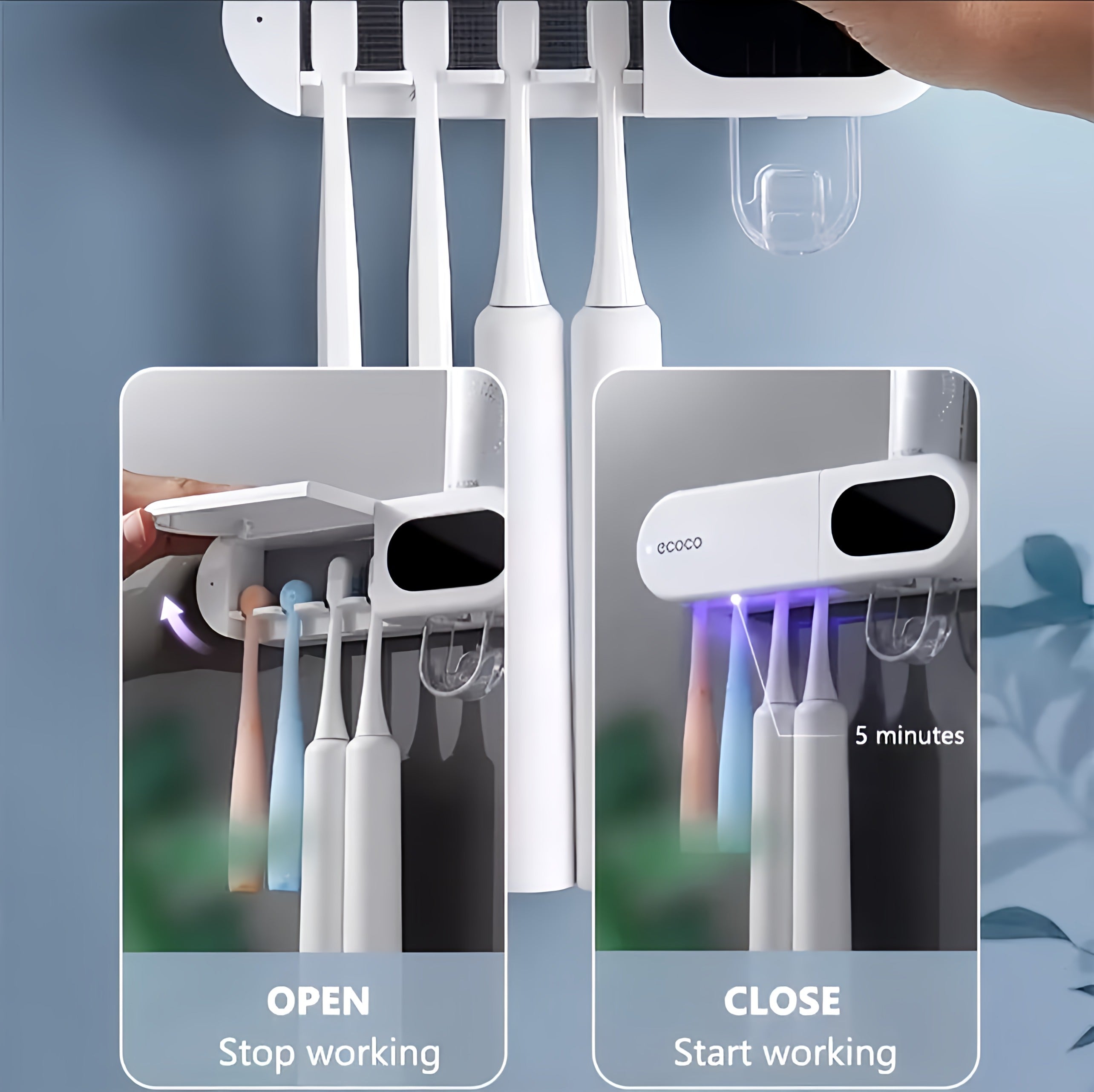 Ecoco UV Sterilization Toothpaste Dispenser