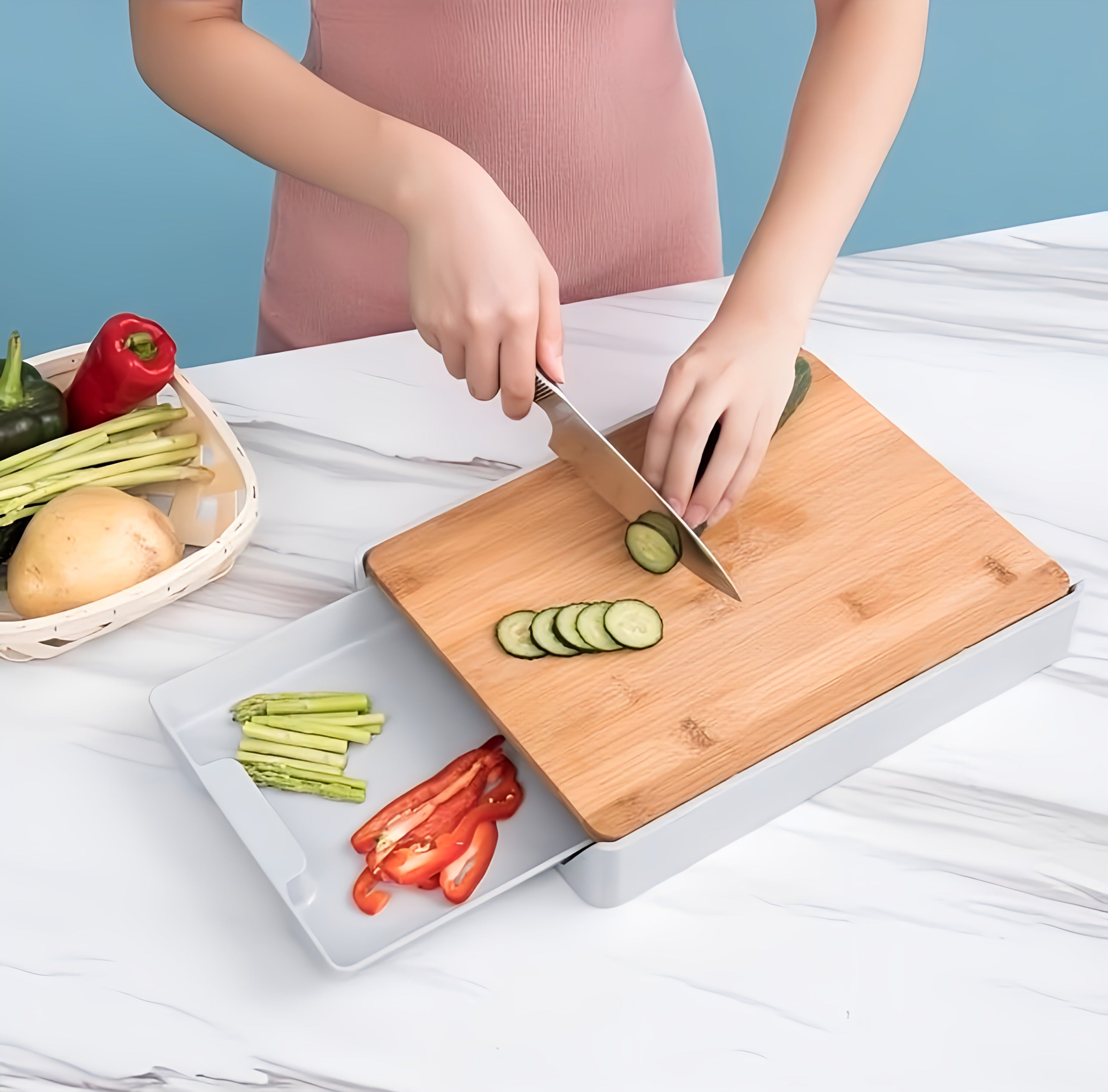 Cutting Board with Drawer