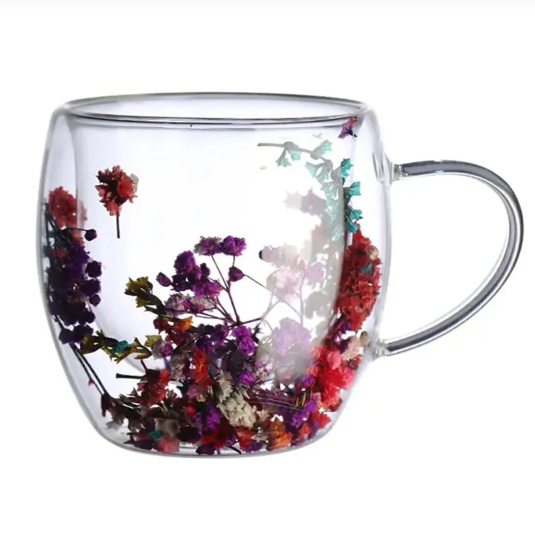 Floral Glass Mug