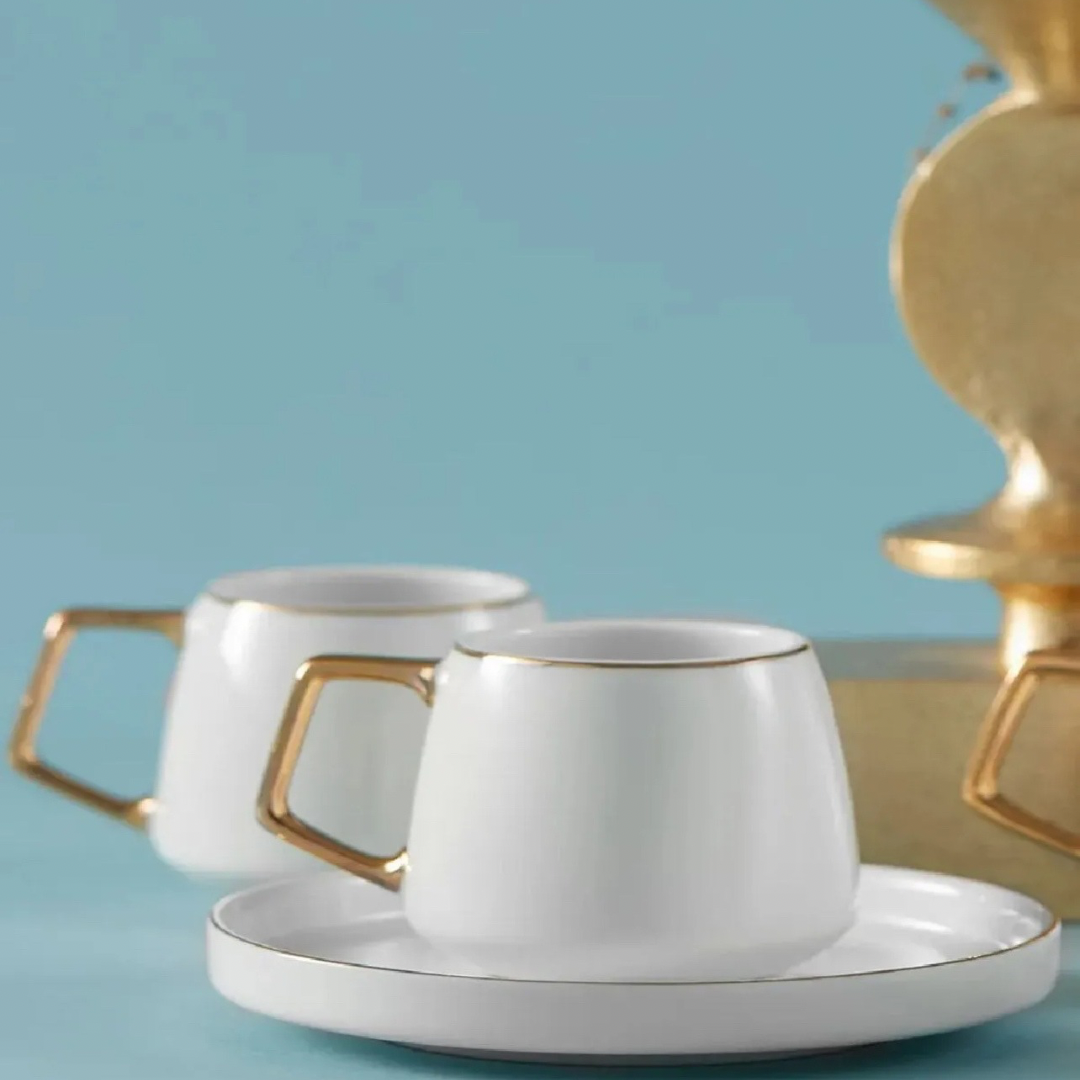 Luxurious coffee gold set