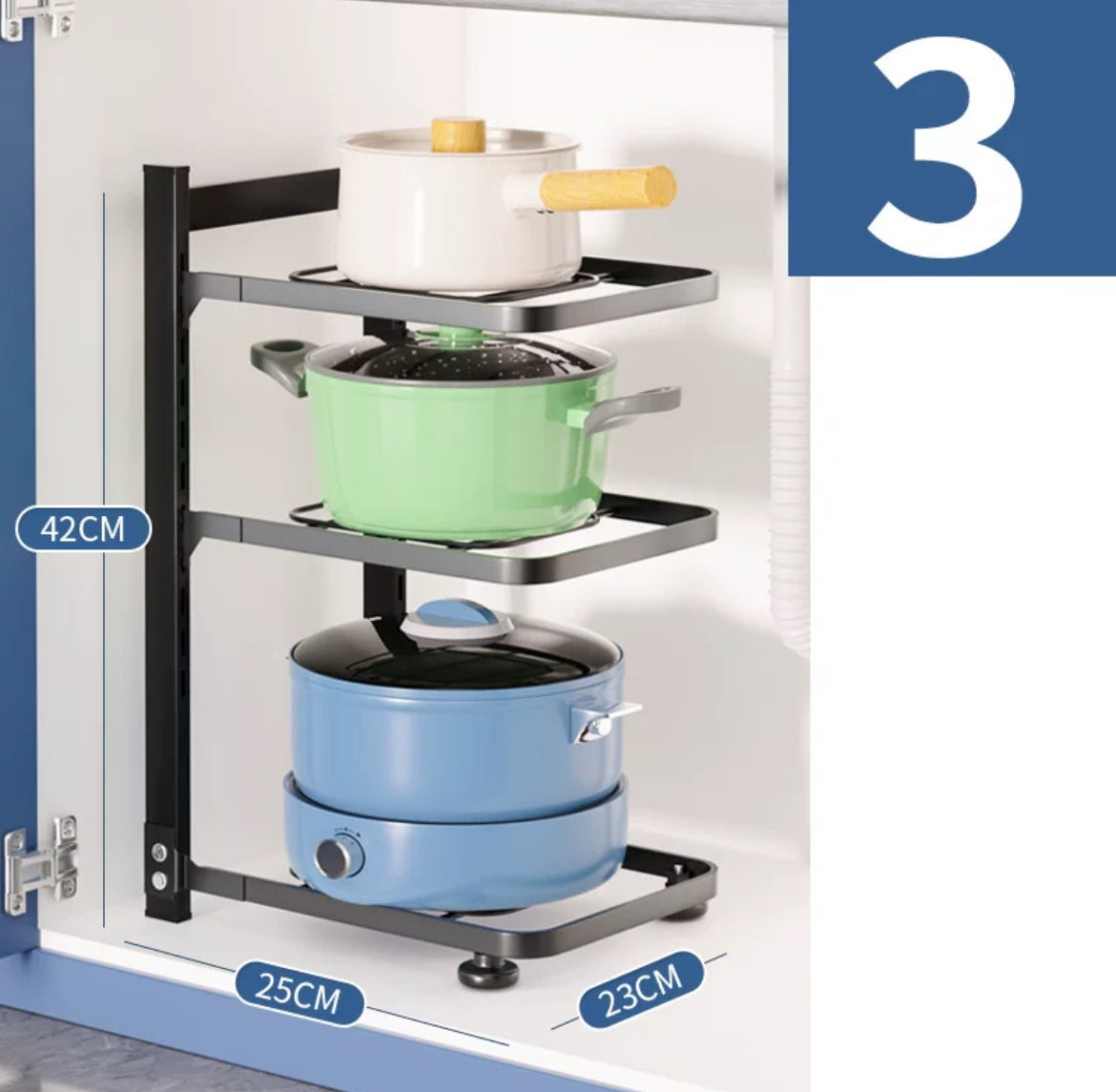 Adjustable Pot Rack Organizer