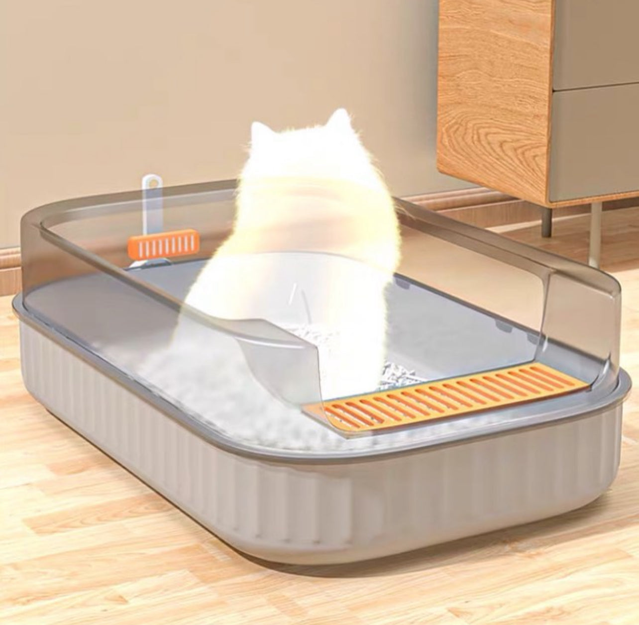 Semi-Enclosed Litter Box