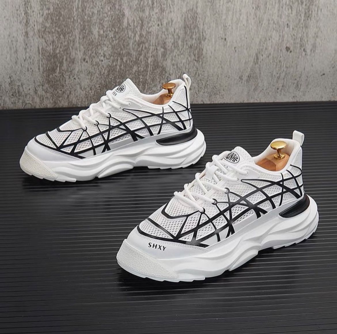 Detailed White Sole Sneakers