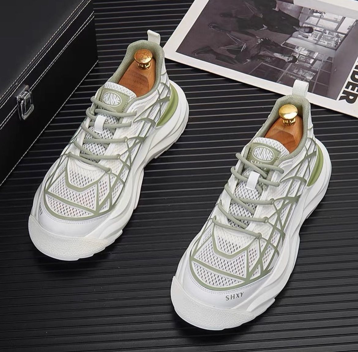 Detailed White Sole Sneakers