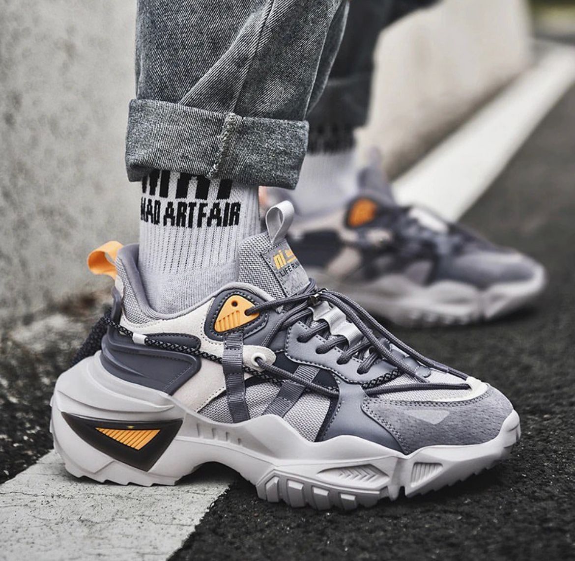 Grey Chunky Sneakers