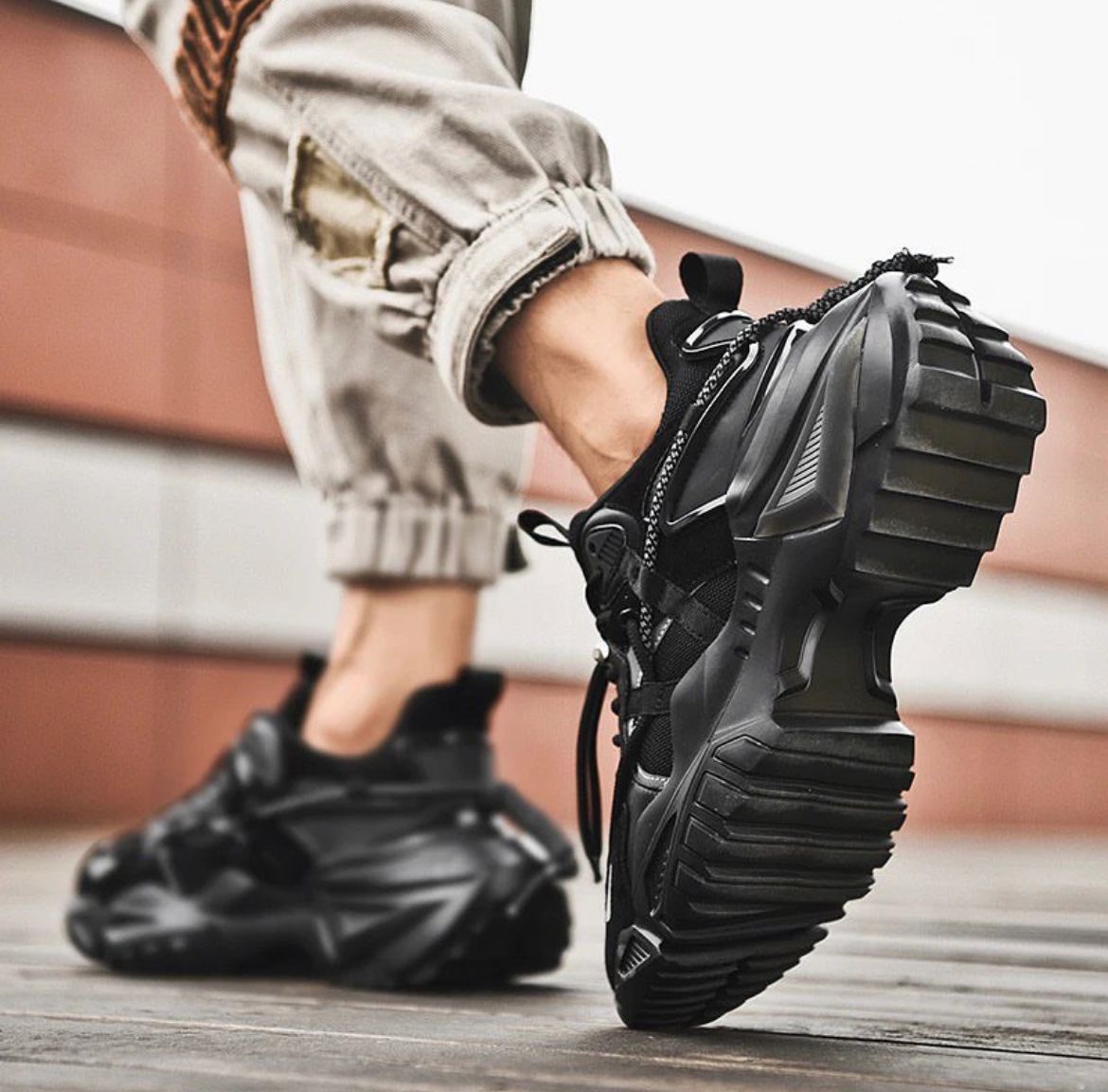 Charcoal Chunky Sneakers
