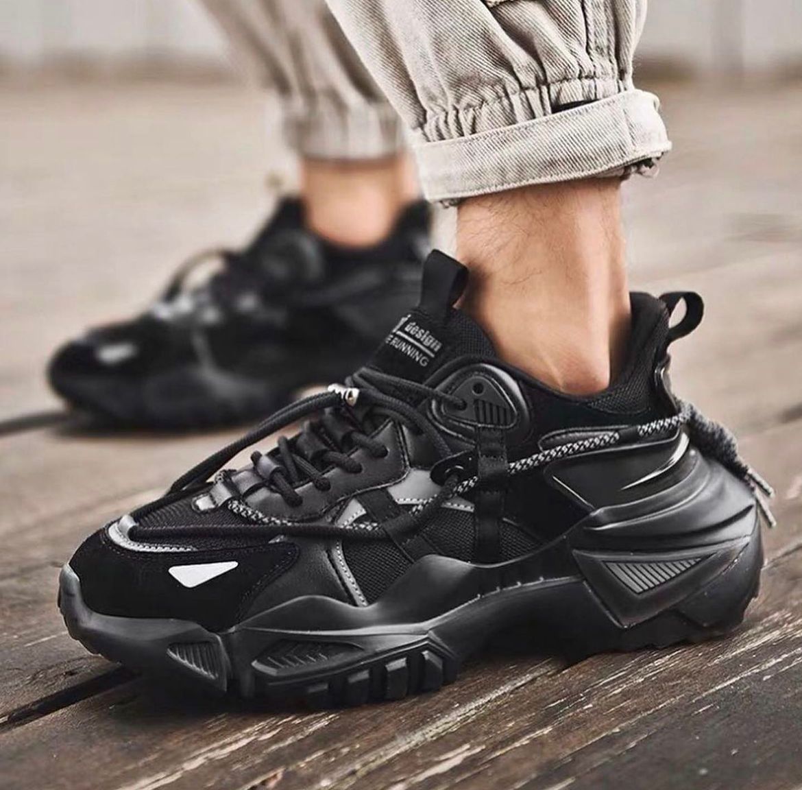 Charcoal Chunky Sneakers