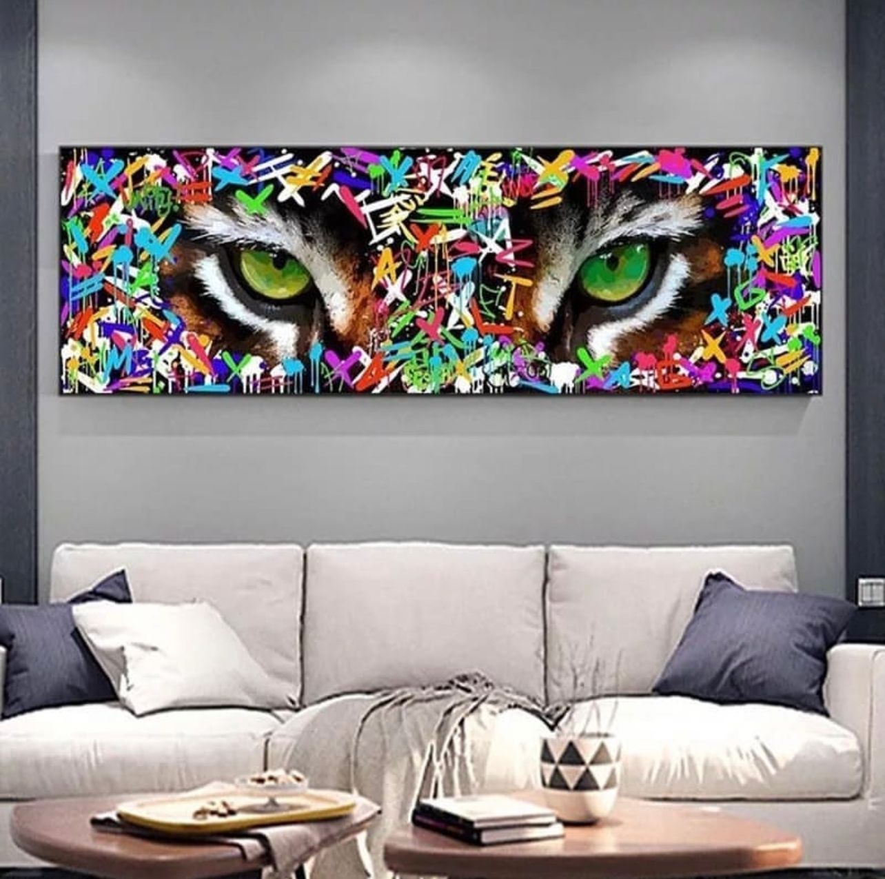 Graffiti Tiger's Eye Canvas Painting