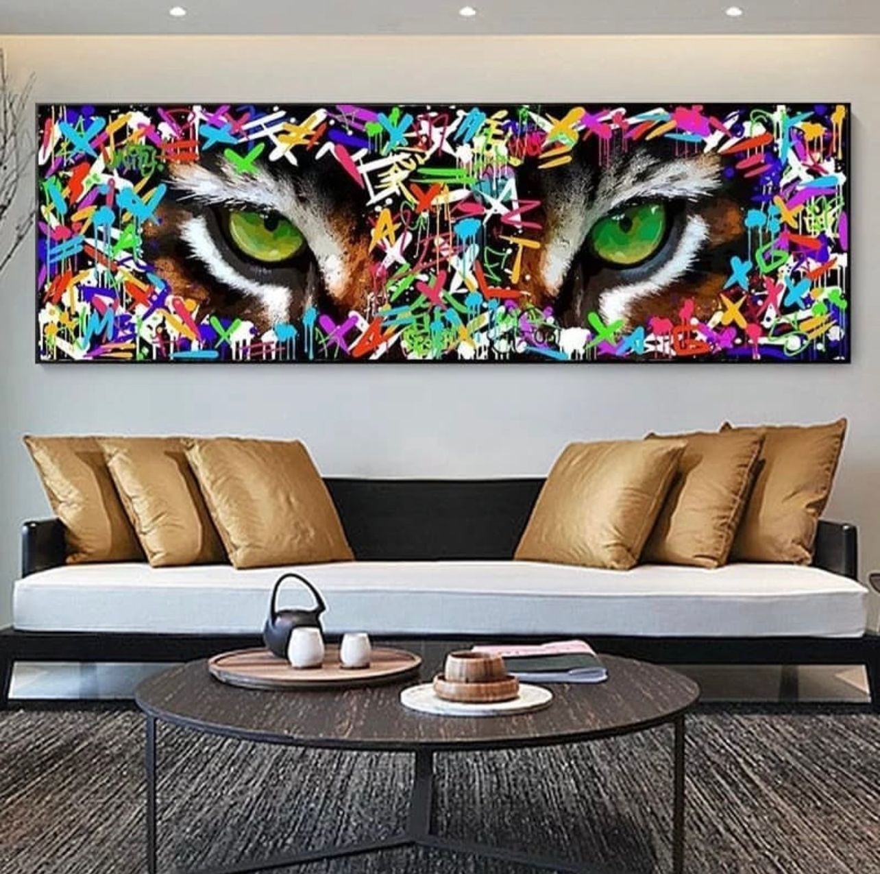 Graffiti Tiger's Eye Canvas Painting