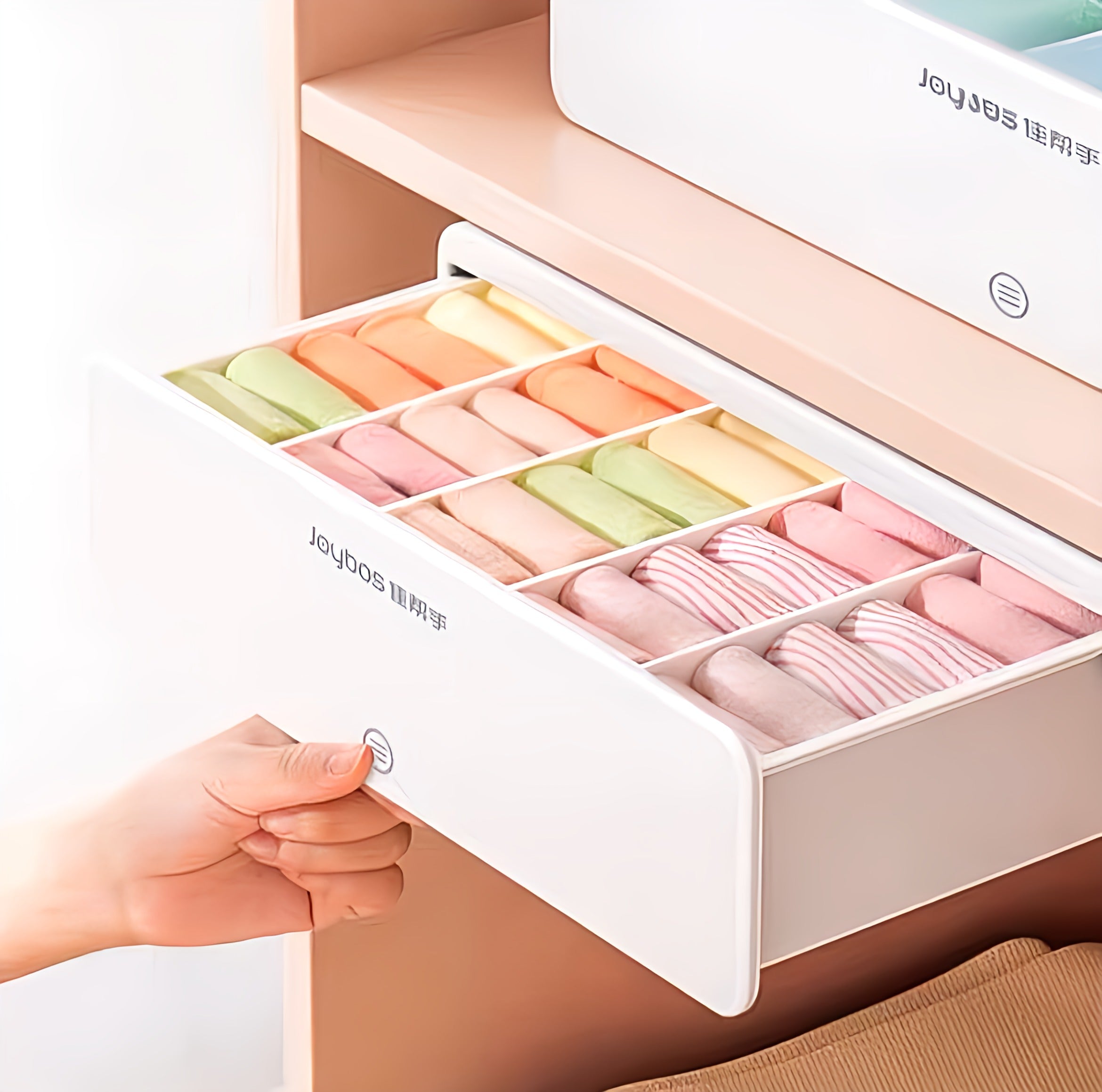 Free Punch Underwear Socks Storage Drawer With 20/30 Adjustable Grid.