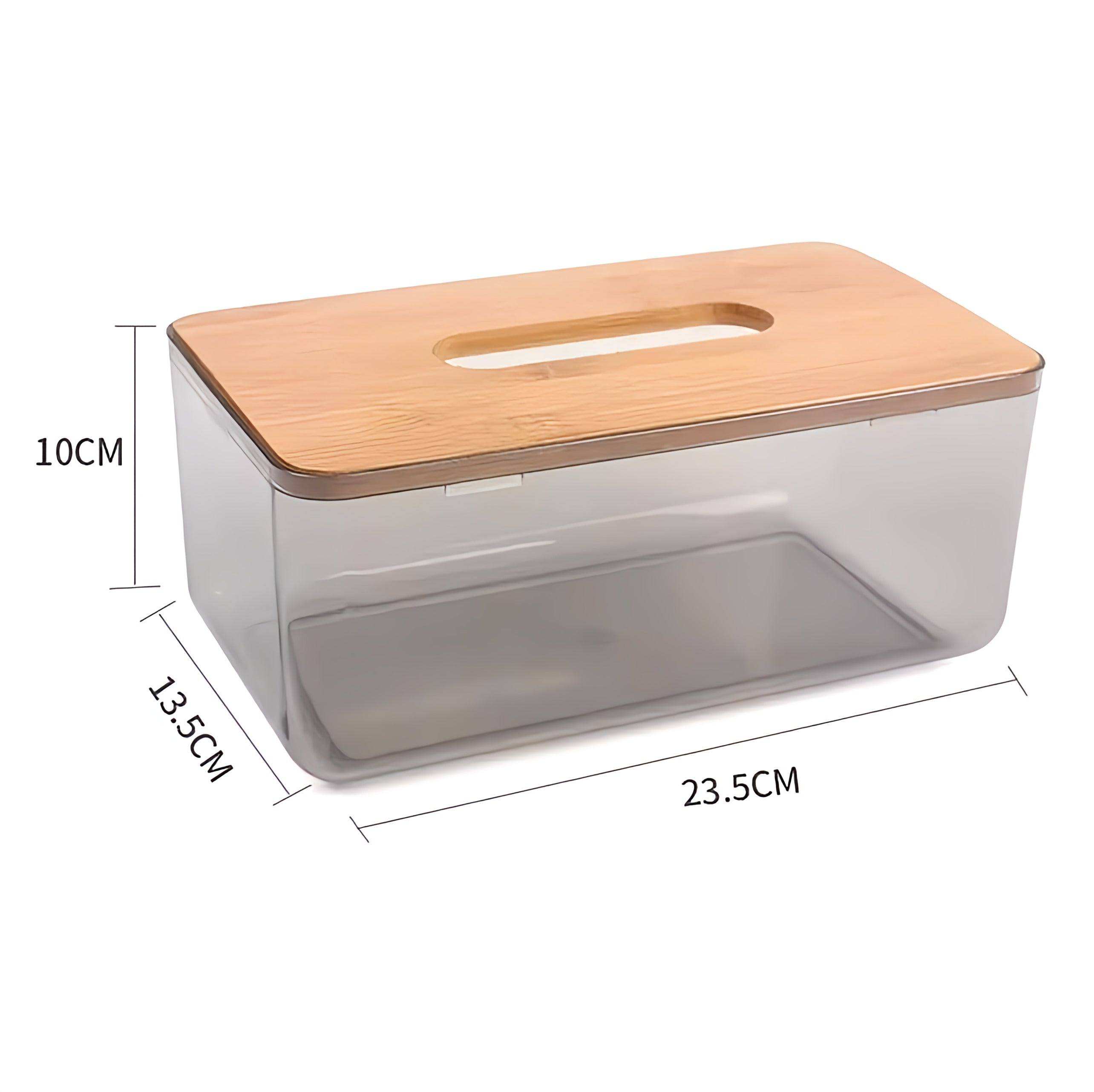 Transparent Tissue Box with wood cover