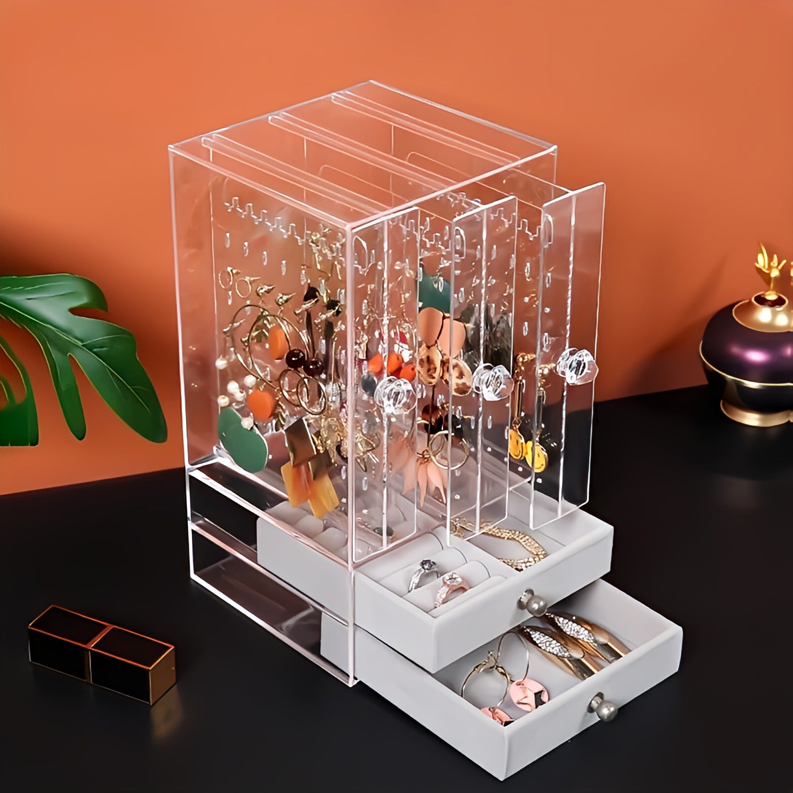 Jewelry organizer with two drawers