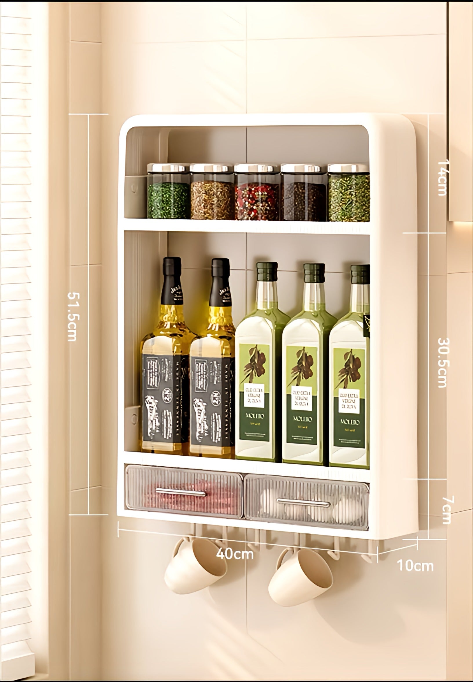 Wall-mounted Bathroom Organizer Rack with Drawer
