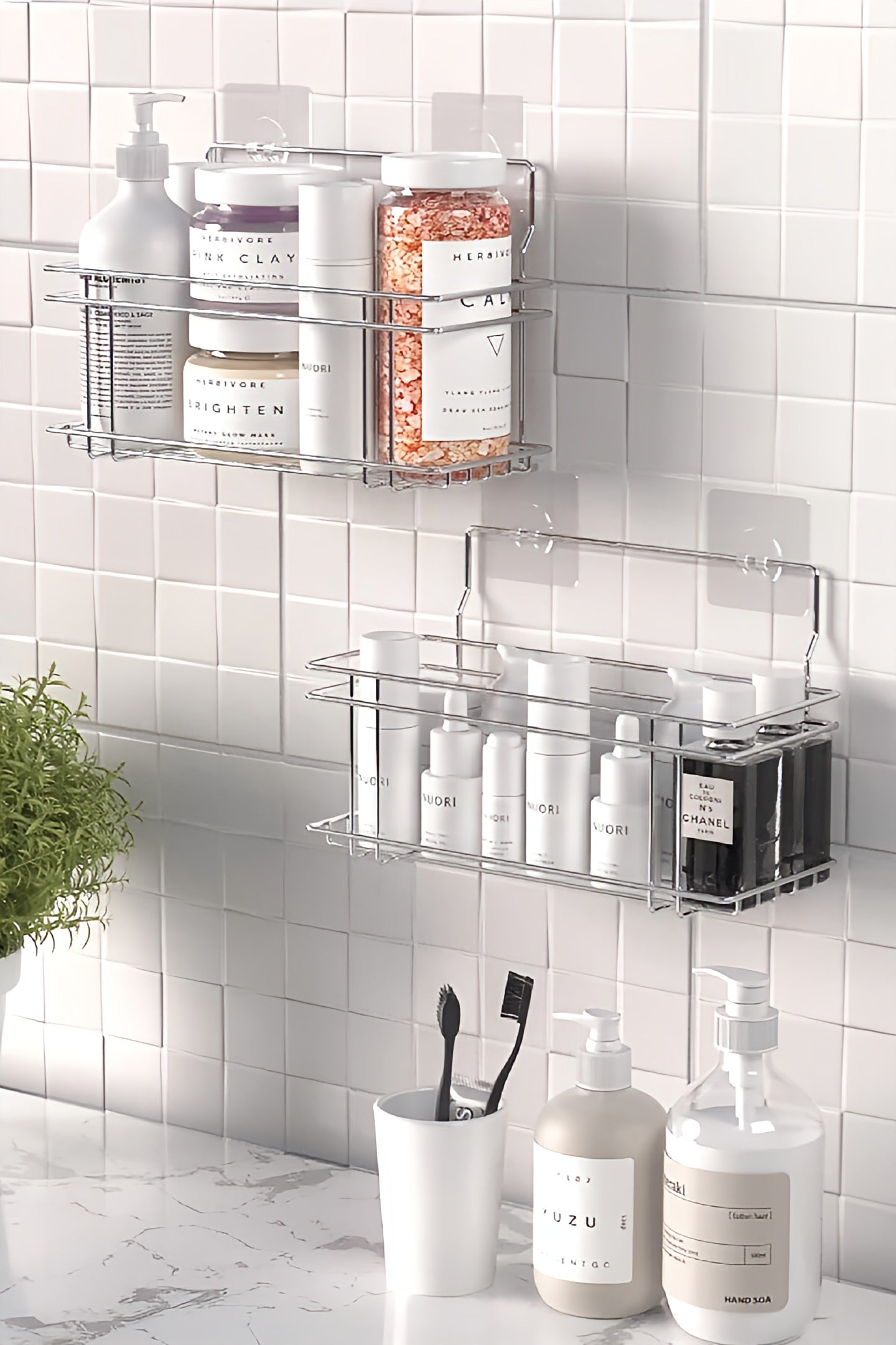 Adhesive Bathroom Shelves
