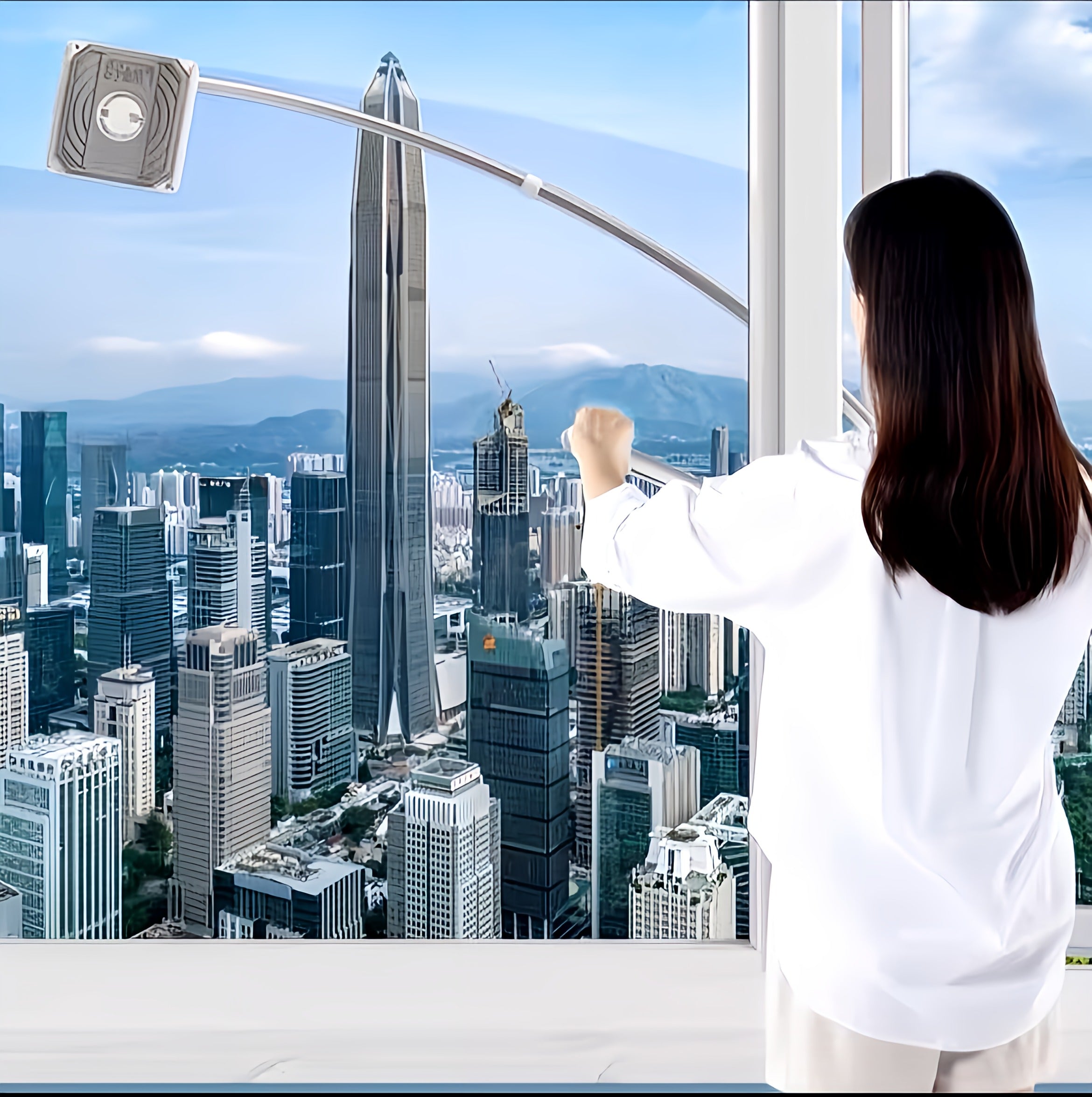 Adjustable 90/110cm Window Cleaner + 3 Extra Sponge