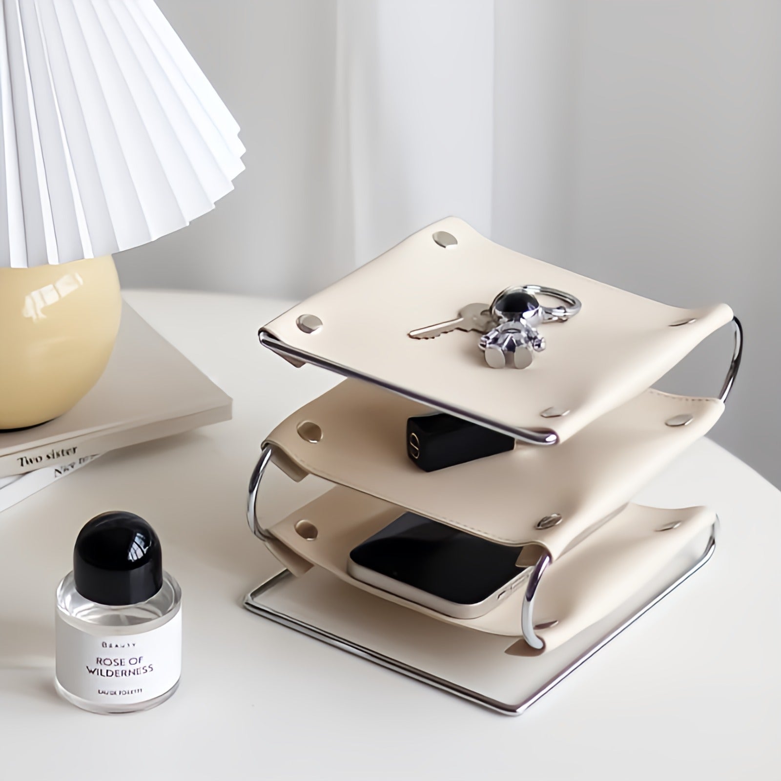 Multi-Use PU Leather Three Layers Tray