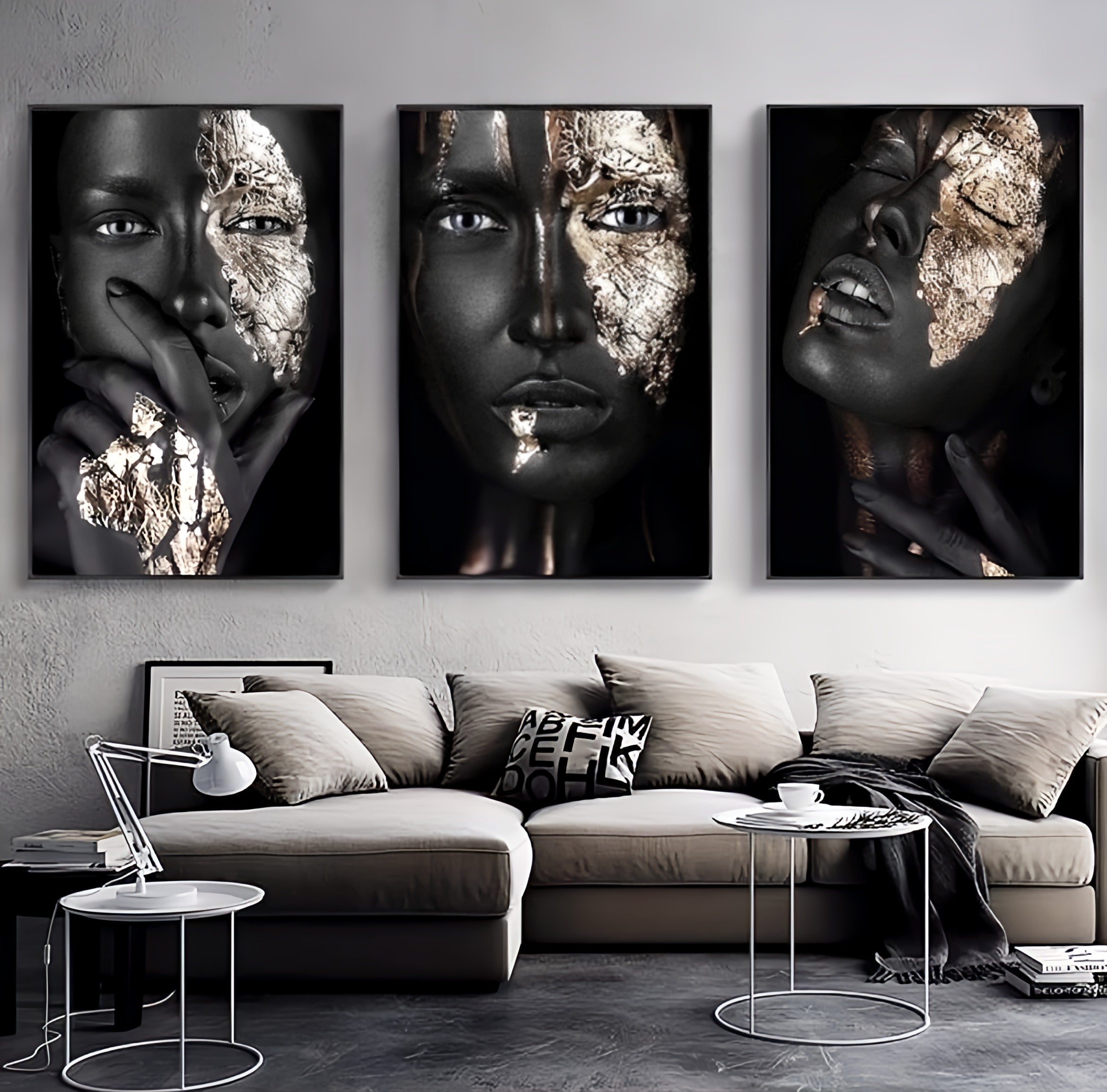 Golden Black Woman Canvas