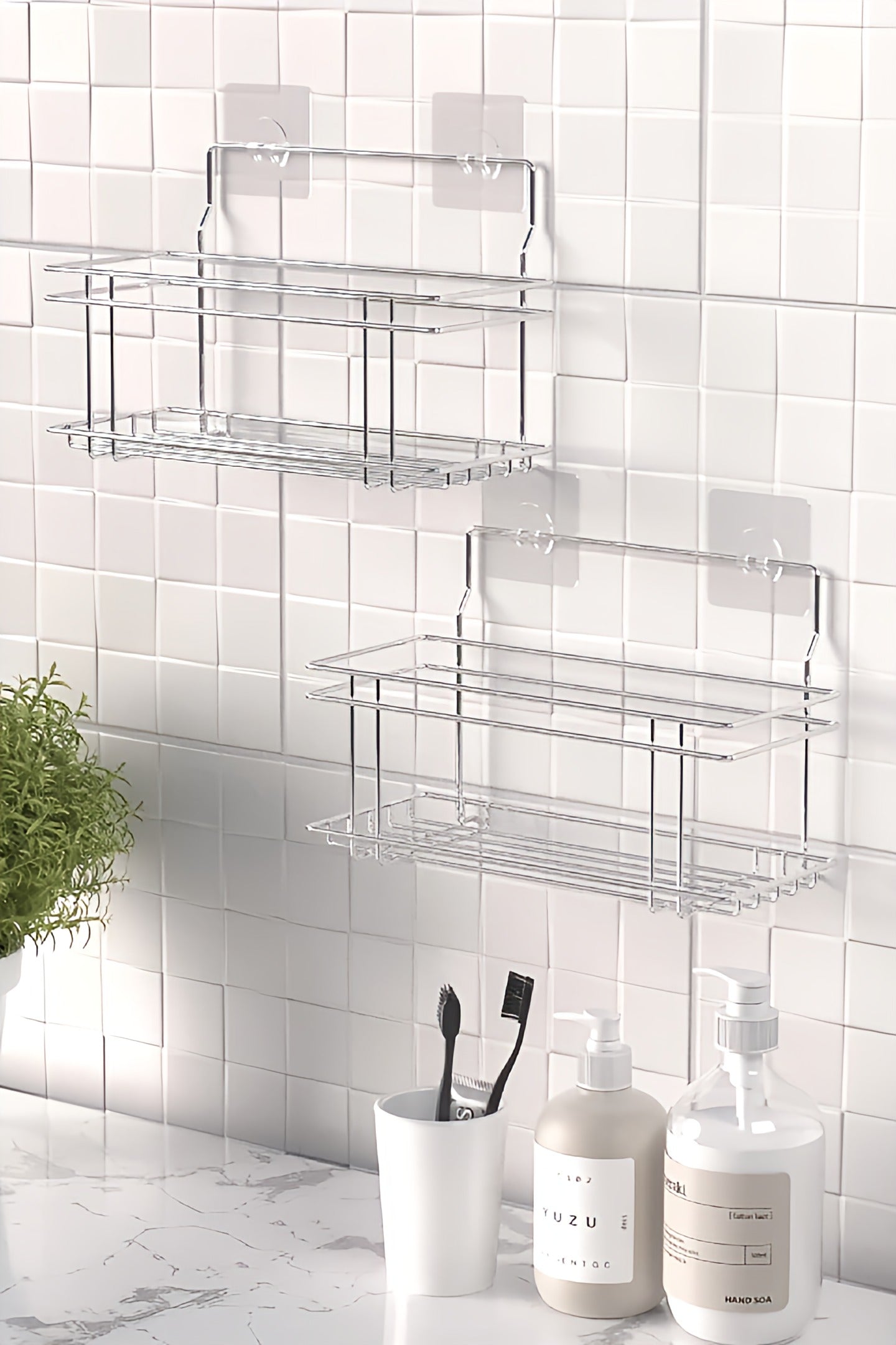 Adhesive Bathroom Shelves