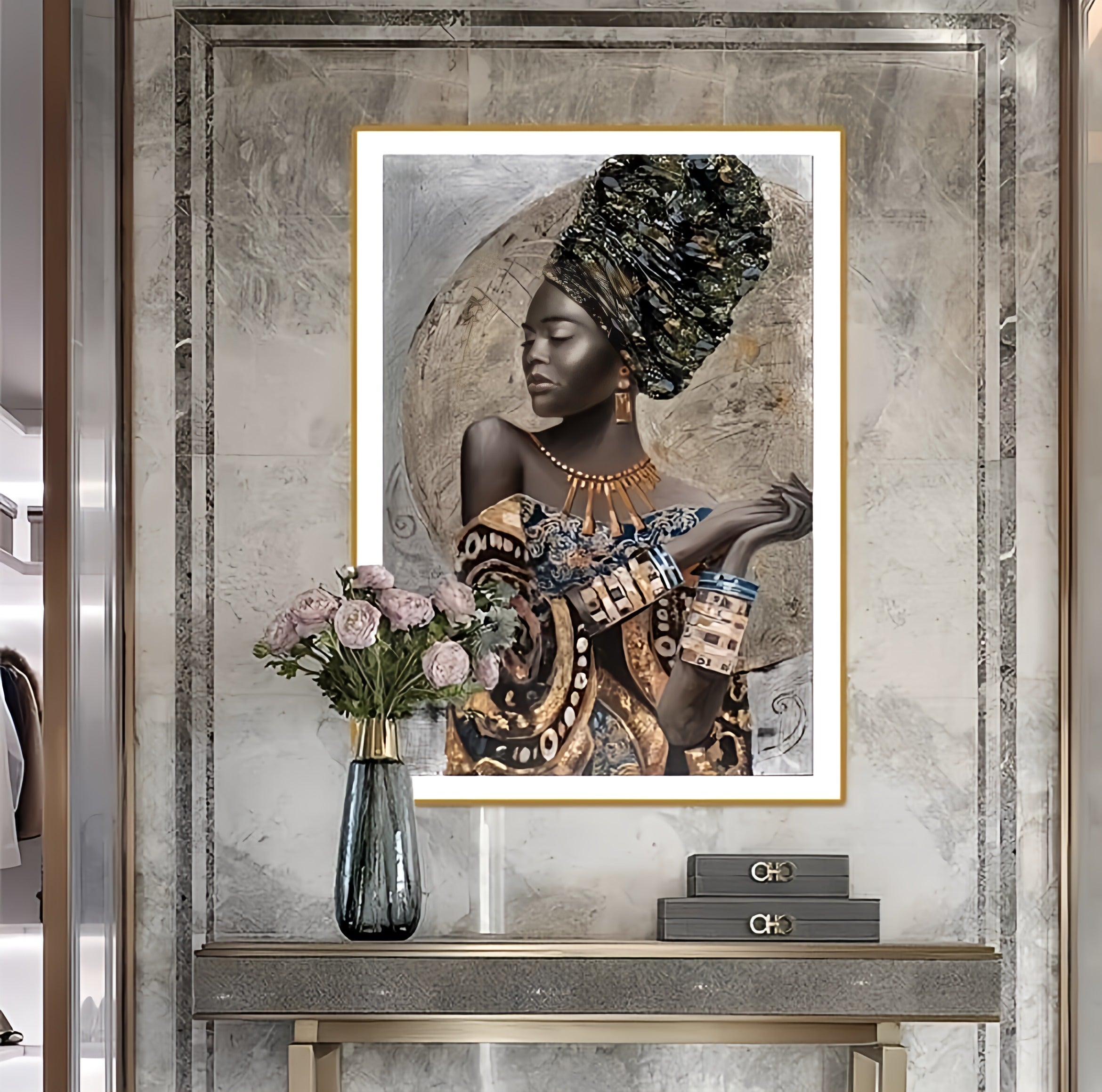 African Woman Painting