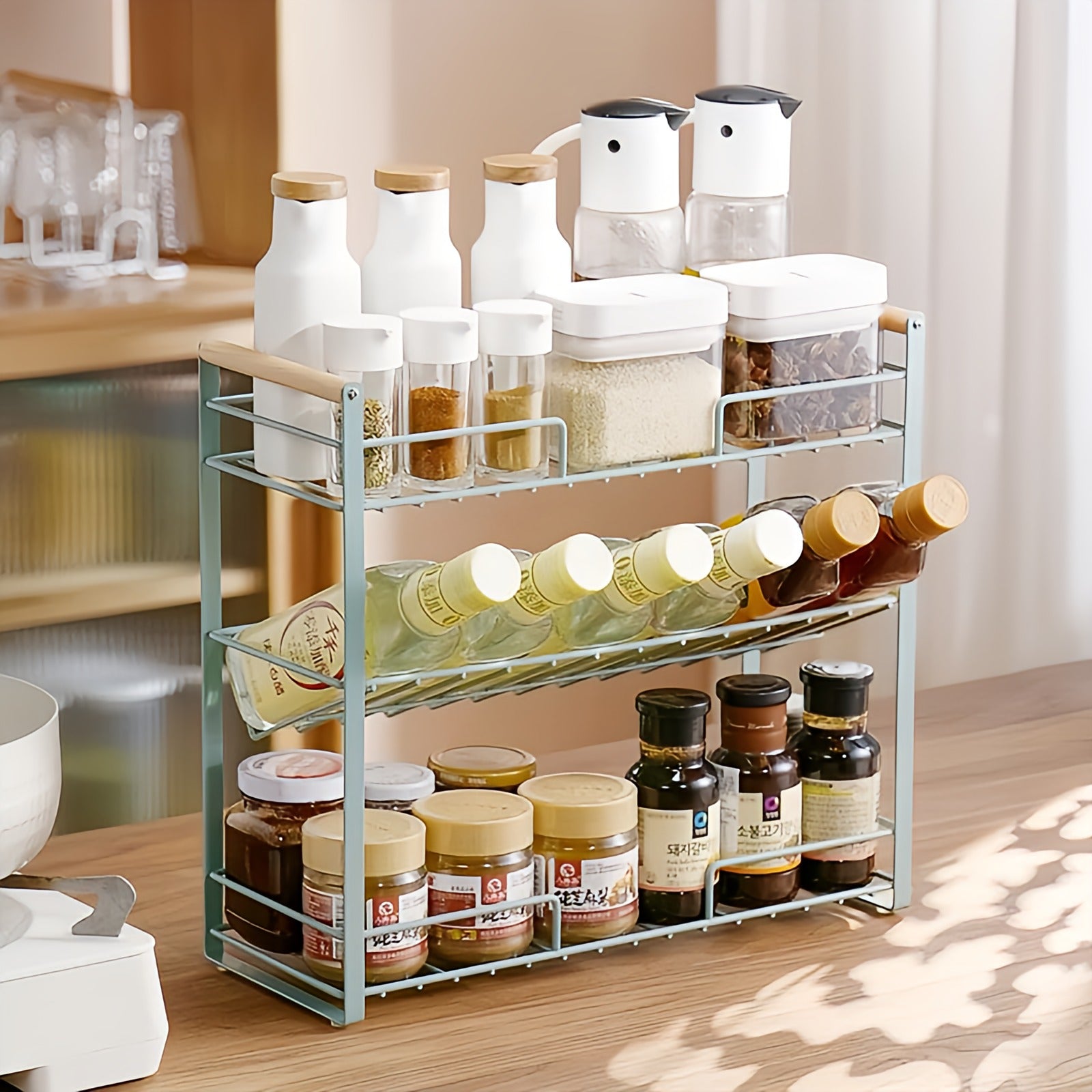 Three Layers Metal Stand For Kitchen